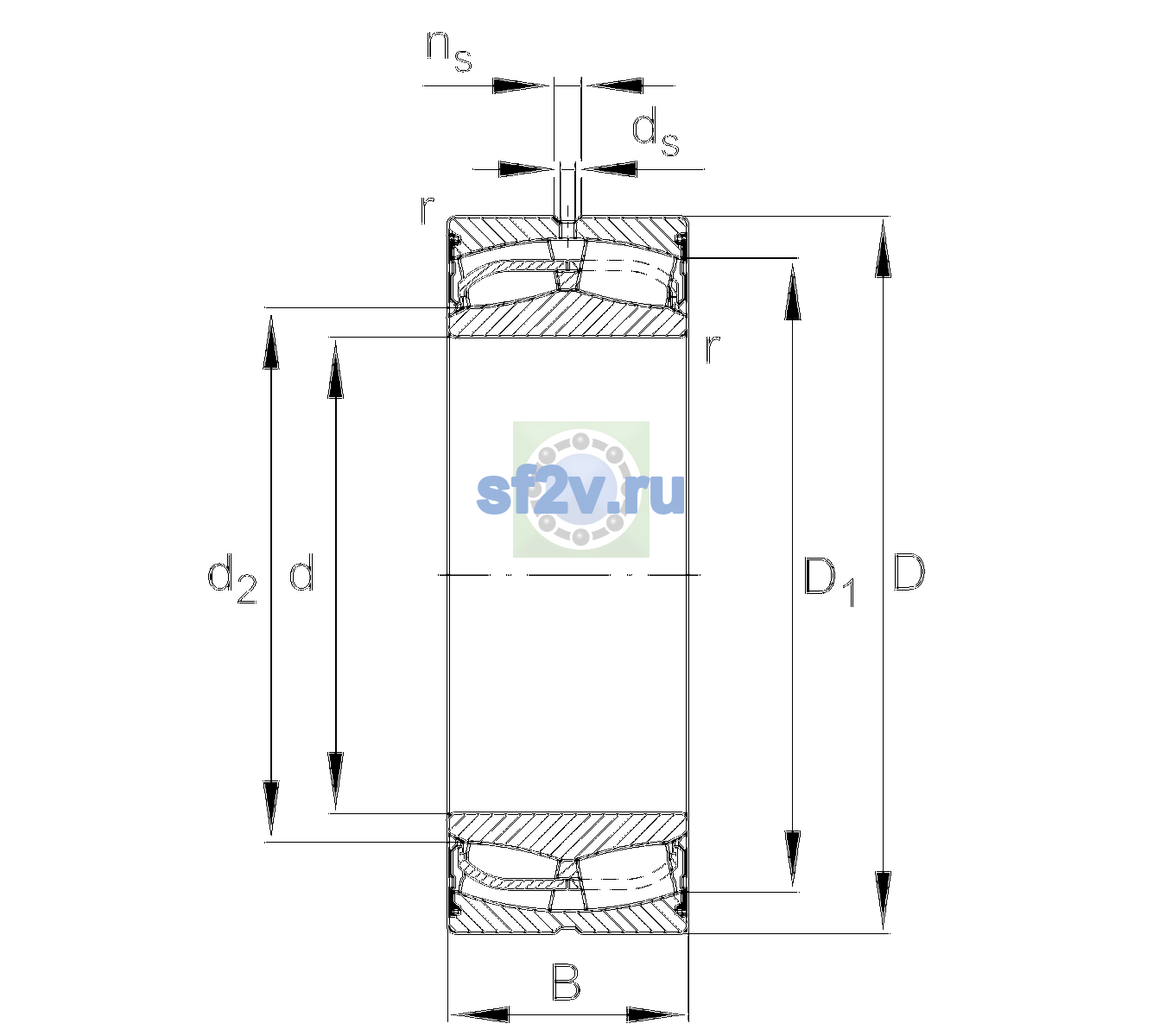 Схема подшипника 24038-BE-XL-2VSR