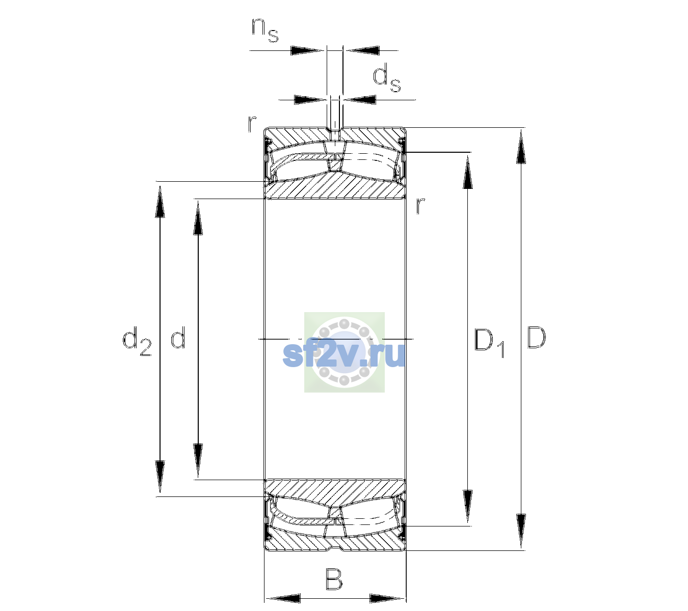 Схема подшипника 24040-BE-XL-2VSR