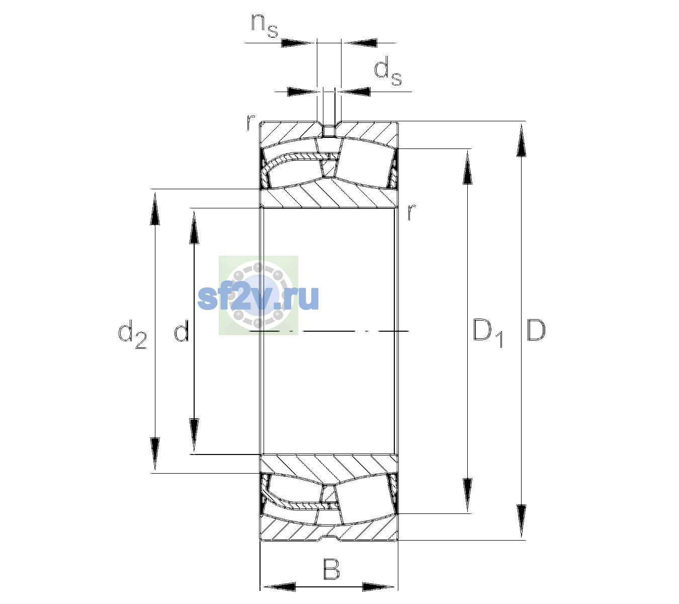 Схема подшипника 24040-BE-XL-C4