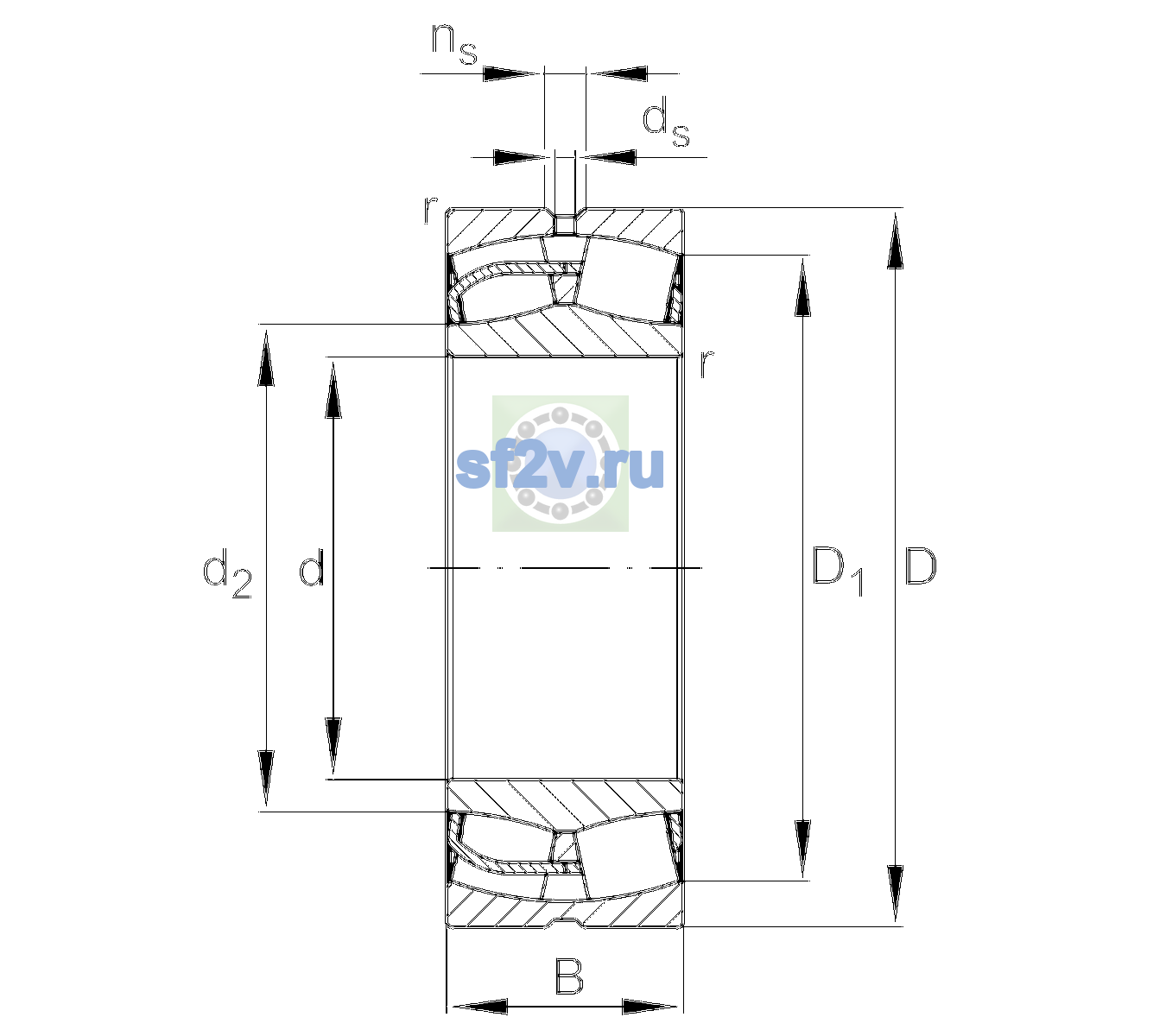 Схема подшипника 24040-BE-XL-H40AB