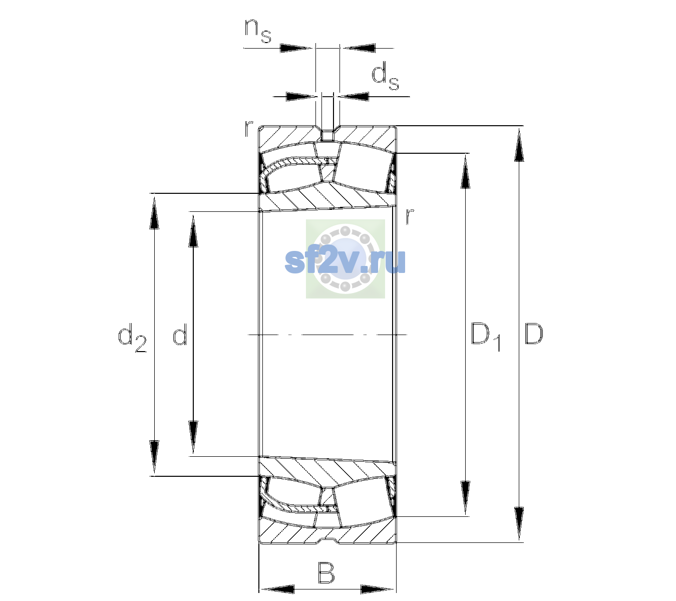 Схема подшипника 24040-BE-XL-K30