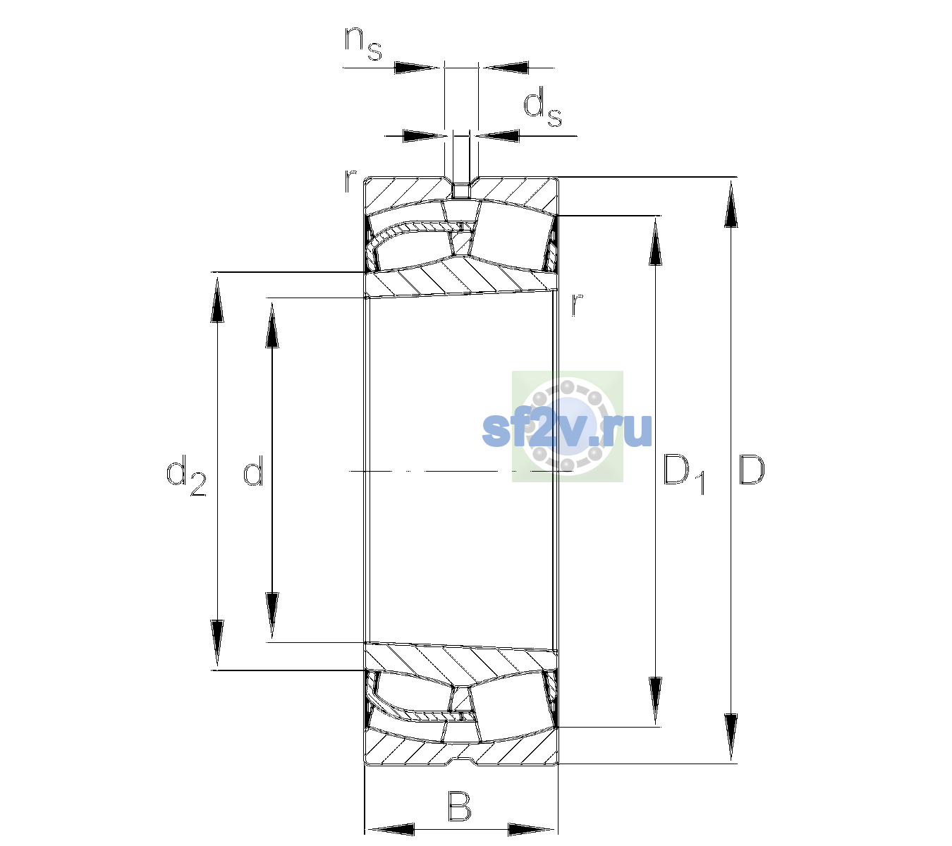 Схема подшипника 24040-BE-XL-K30-C3