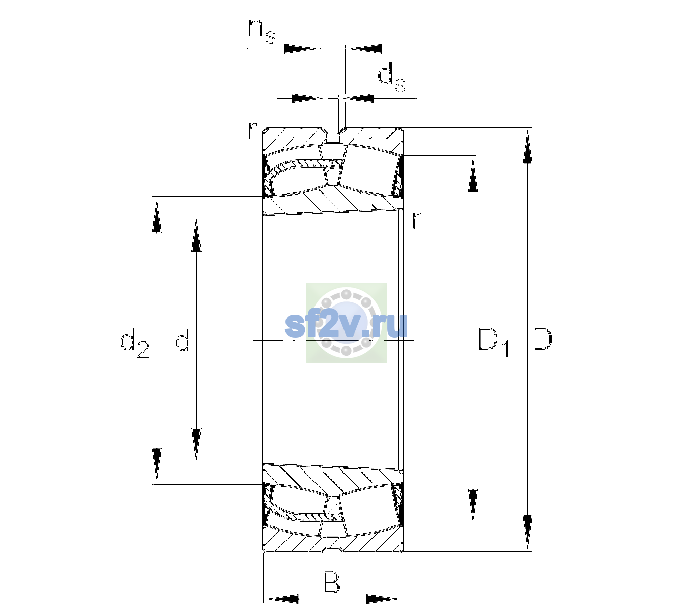 Схема подшипника 24040-BE-XL-K30-C4