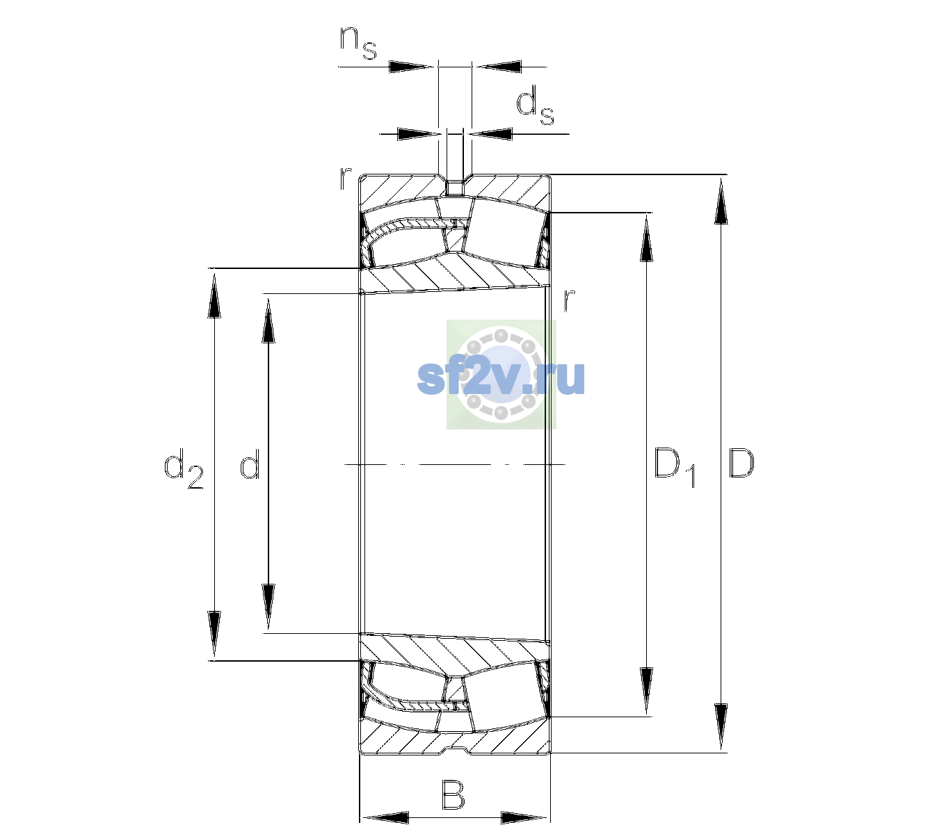 Схема подшипника 24044-BE-XL-K30-C4
