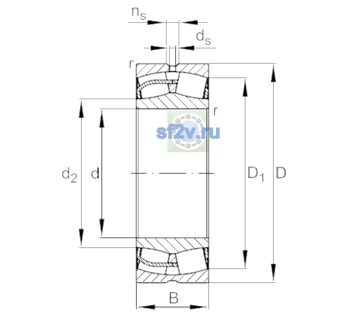 Схема подшипника 24048-BE-XL-C5