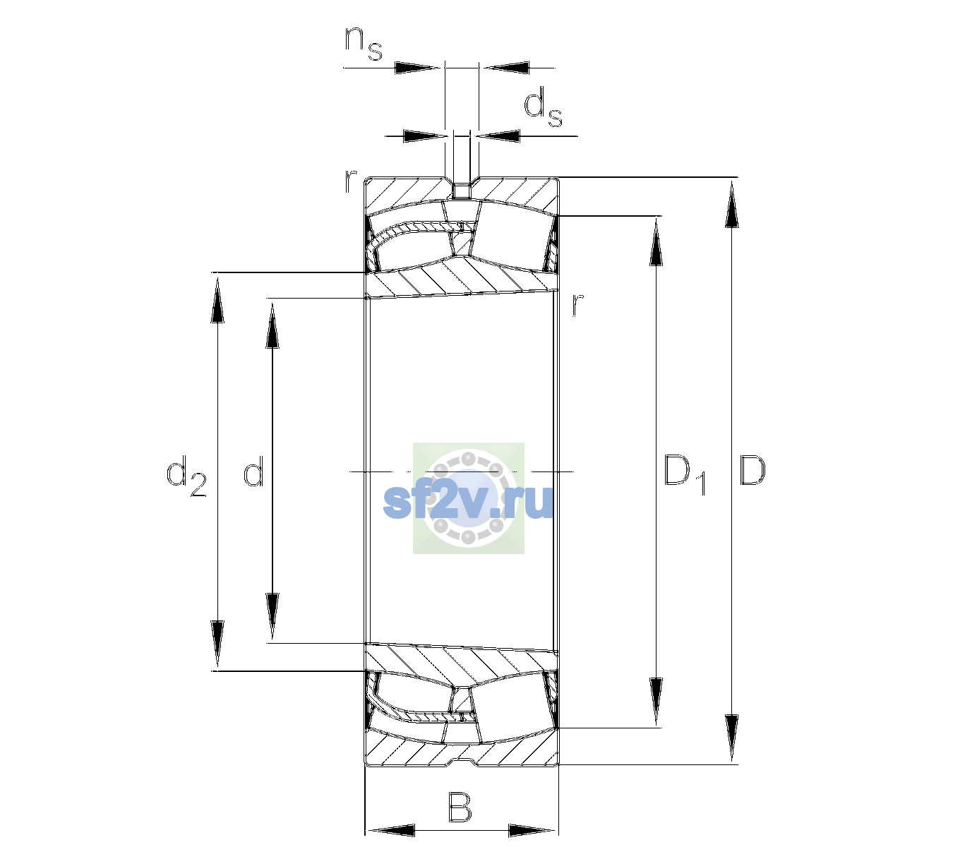 Схема подшипника 24048-BE-XL-K30