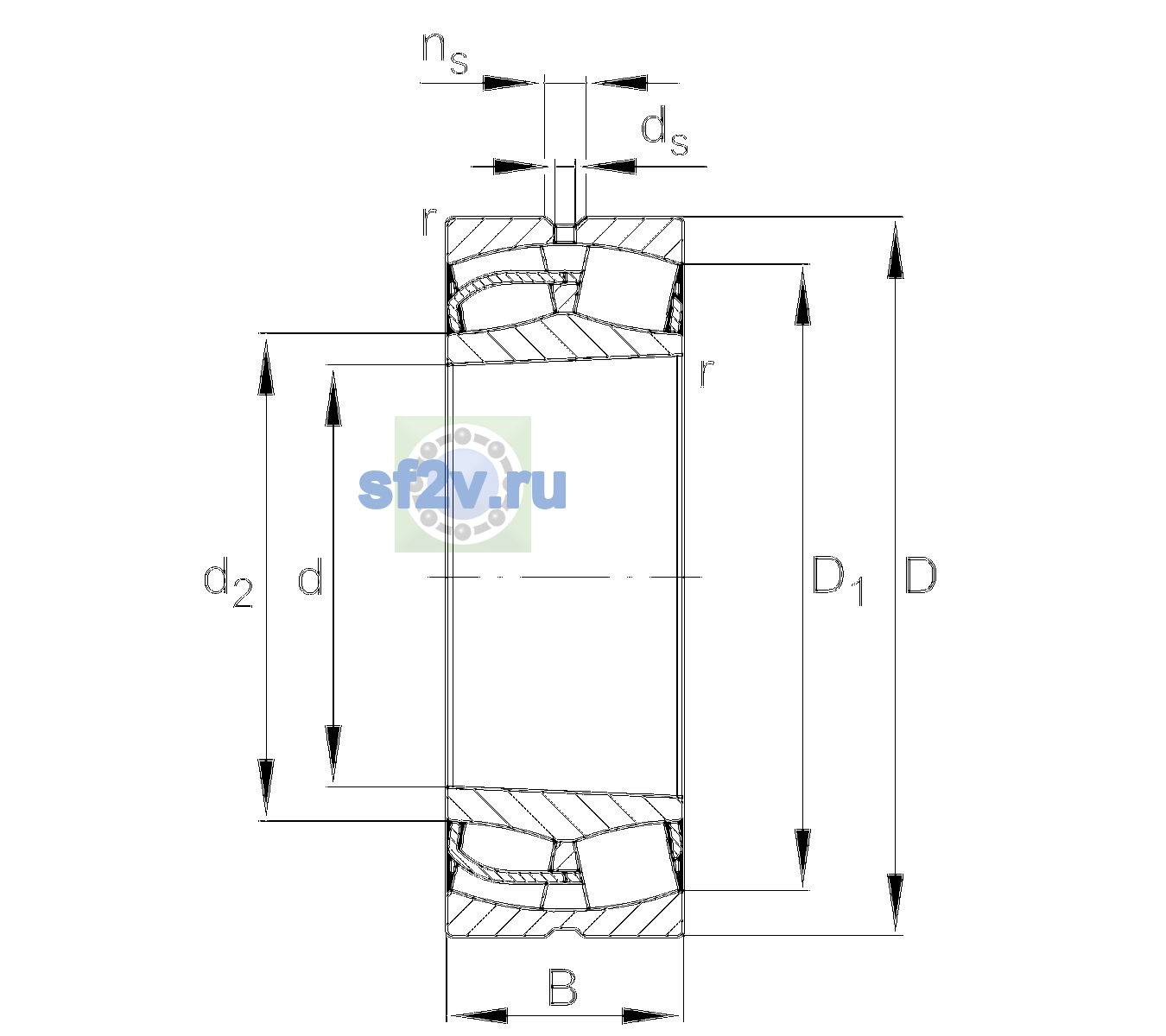Схема подшипника 24048-BE-XL-K30-C3