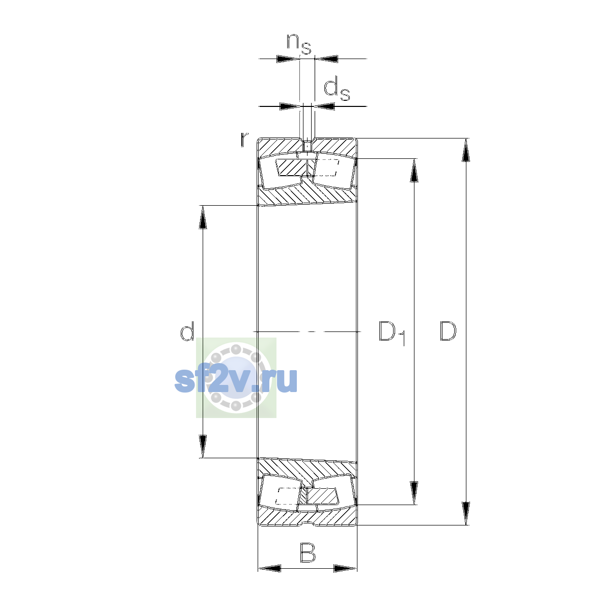 Схема подшипника 240/500-B-K30-MB