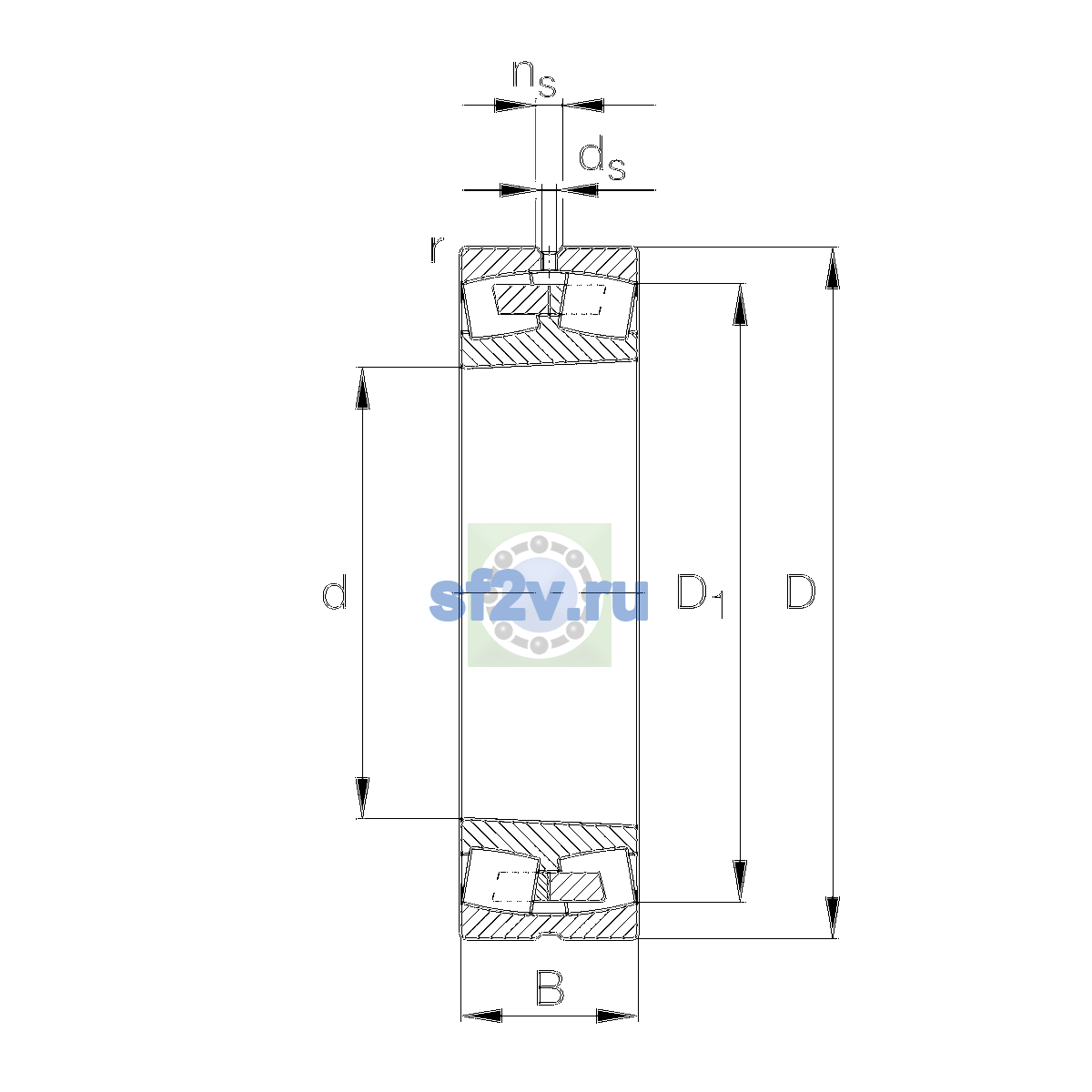 Схема подшипника 240/500-B-K30-MB-C3
