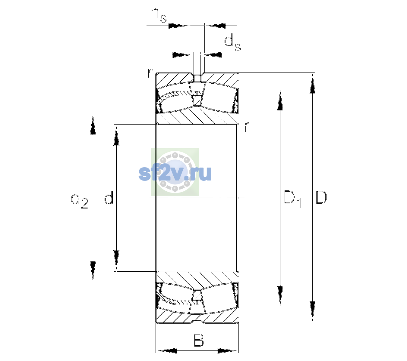 Схема подшипника 24052-BE-XL-C2