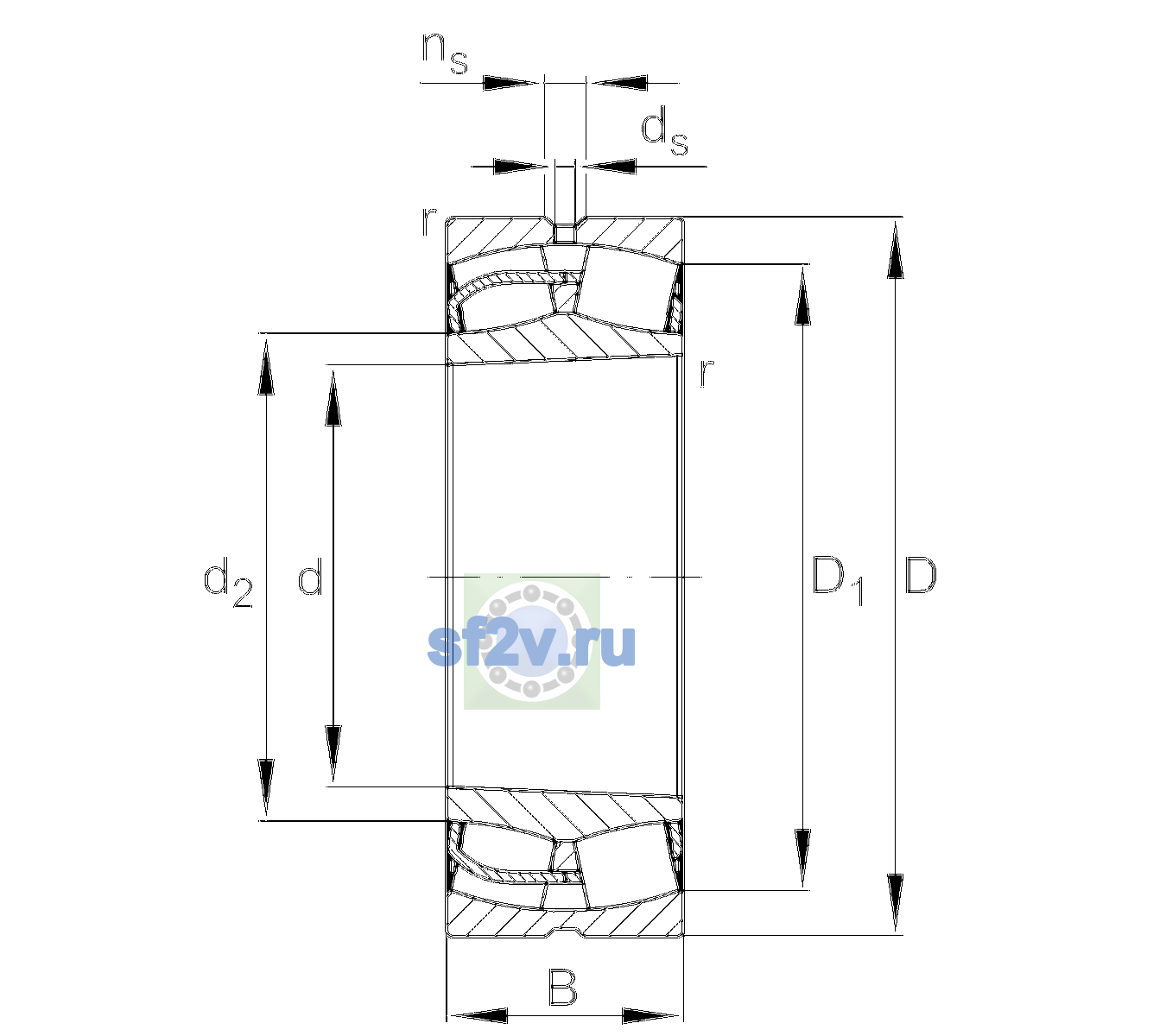 Схема подшипника 24052-BE-XL-K30-C3