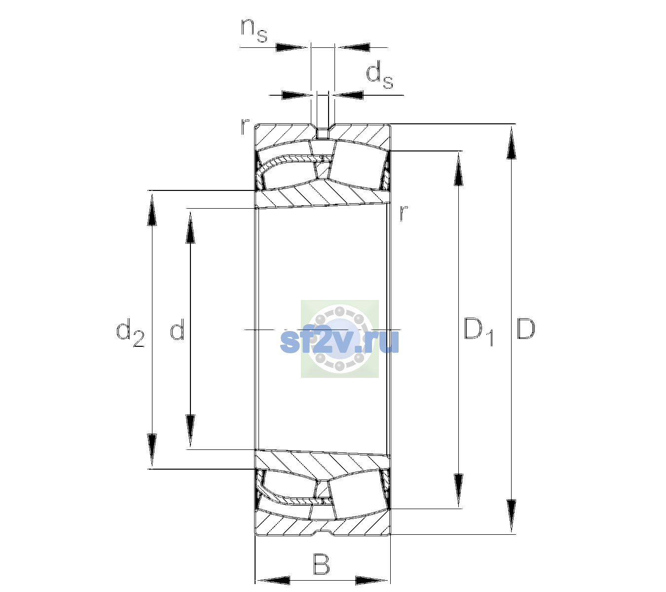 Схема подшипника 24052-BE-XL-K30-C4