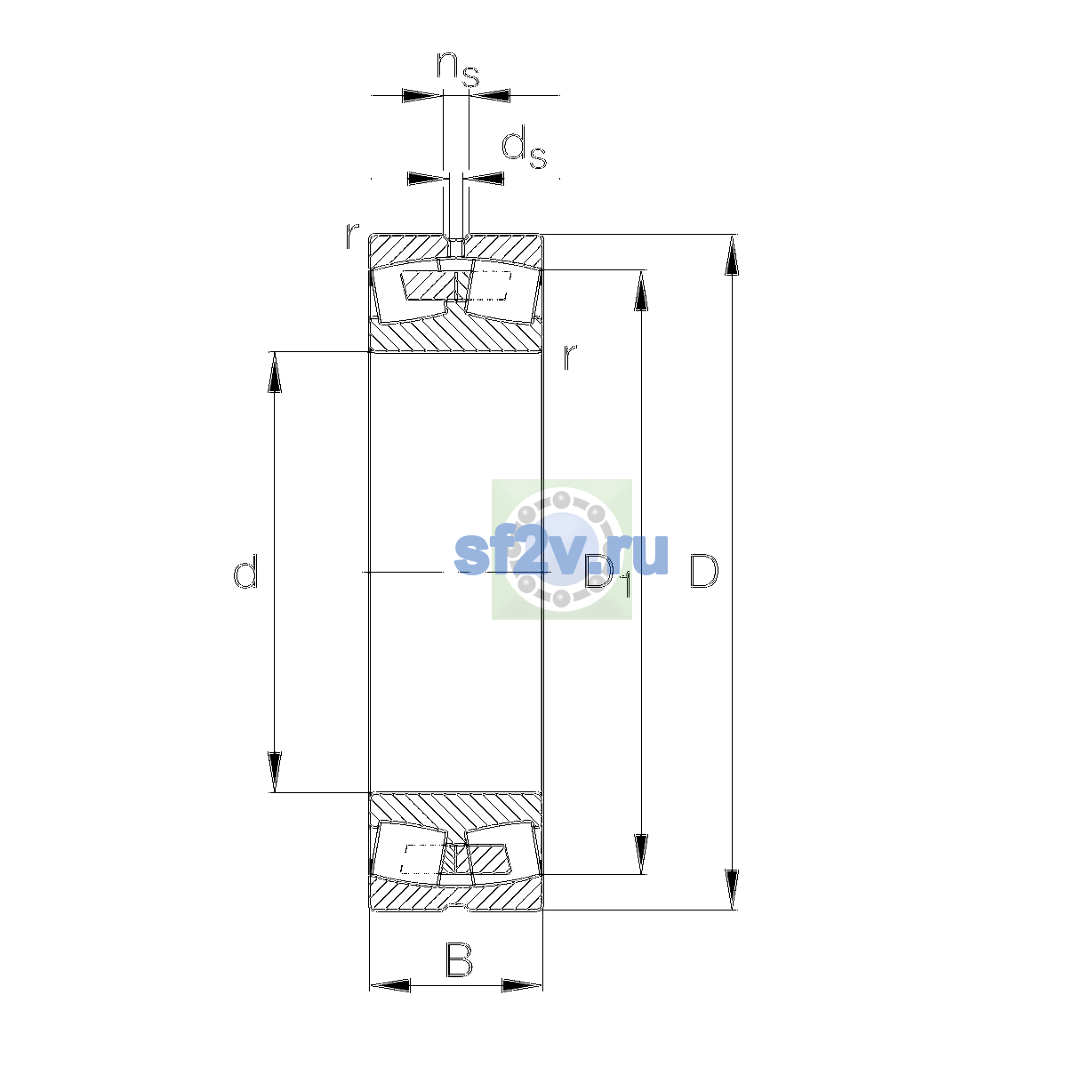 Схема подшипника 240/530-B-MB-C3