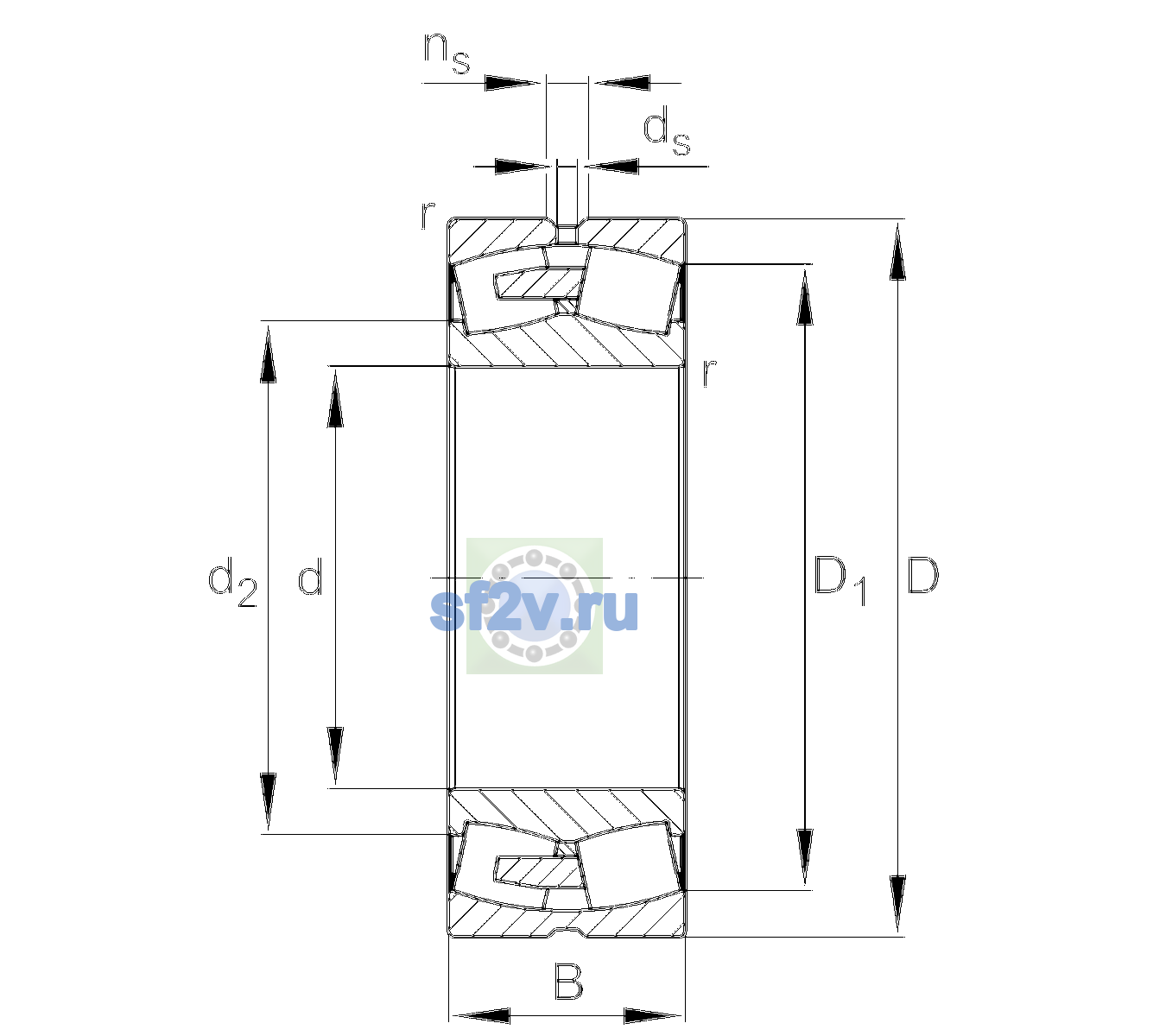 Схема подшипника 240/530-BEA-XL-MB1-C3