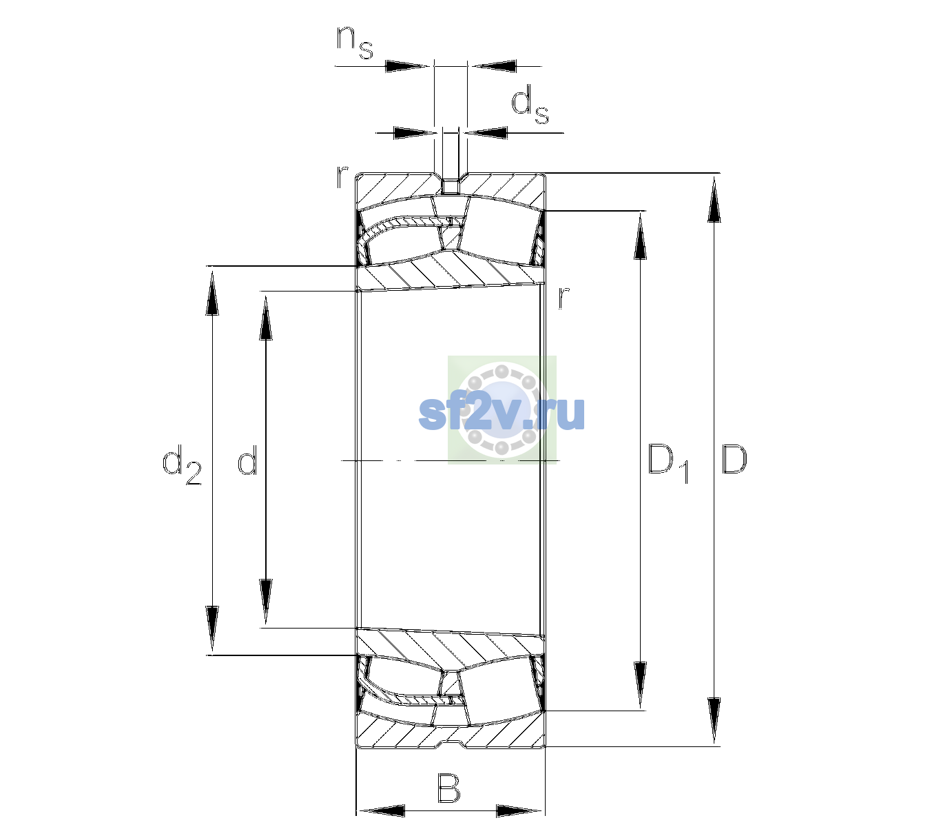 Схема подшипника 24056-BE-XL-K30-C3