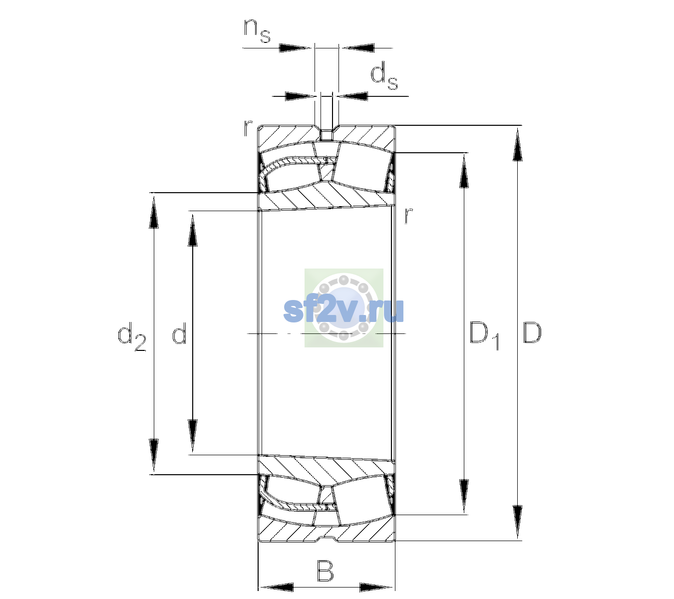 Схема подшипника 24056-BE-XL-K30-C4