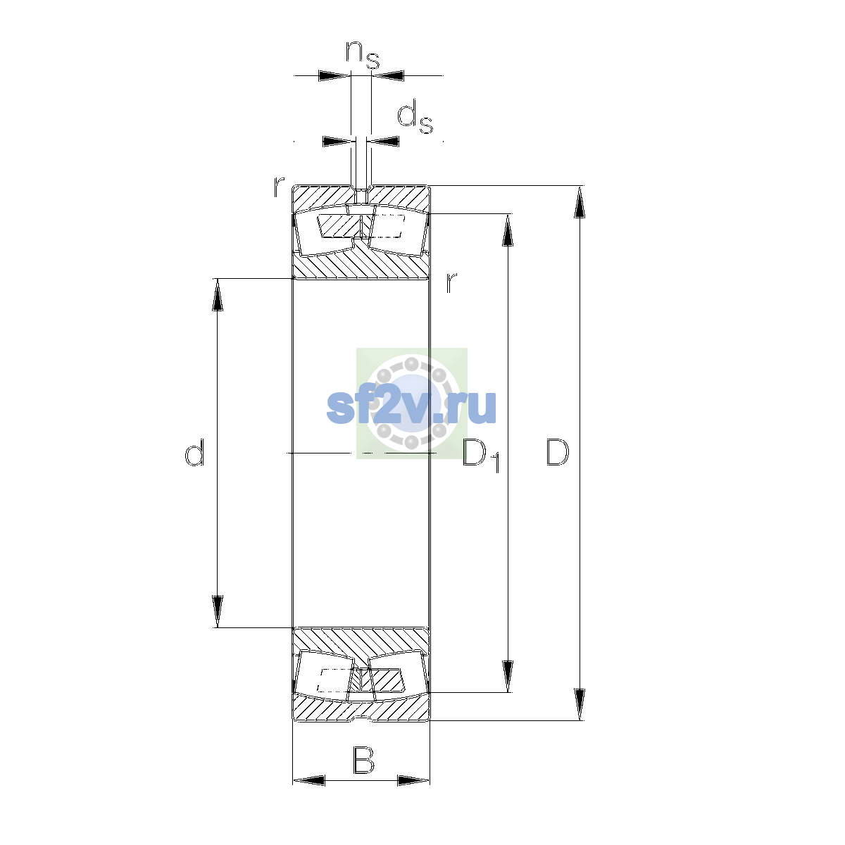 Схема подшипника 240/560-B-MB-C3