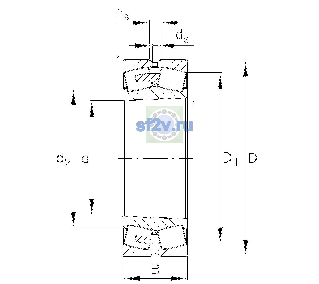 Схема подшипника 240/560-BEA-XL-K30-MB1-C3