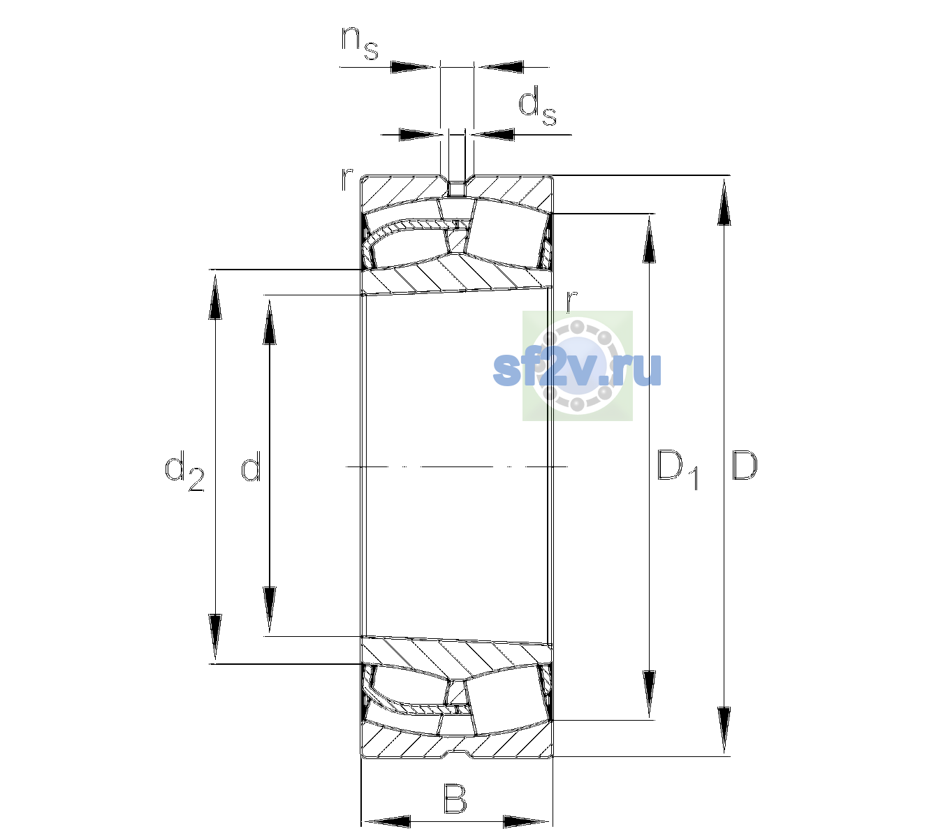 Схема подшипника 24060-BE-XL-K30-C4