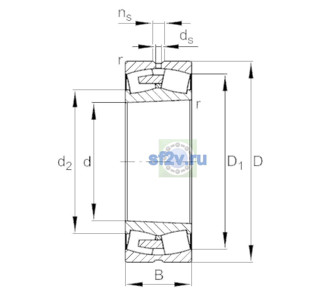 Схема подшипника 24064-BEA-XL-K30-MB1-C3