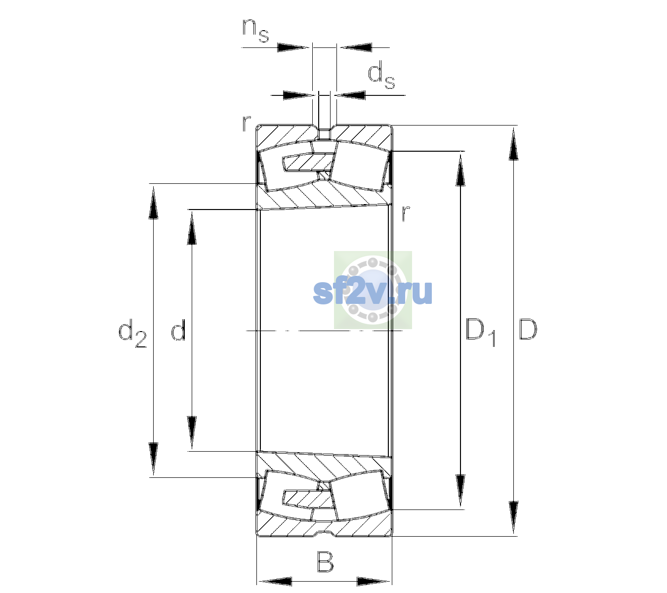 Схема подшипника 24064-BEA-XL-K30-MB1-C5