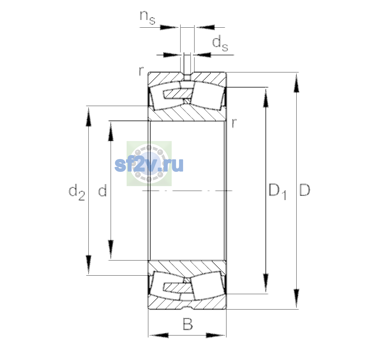 Схема подшипника 24064-BEA-XL-MB1