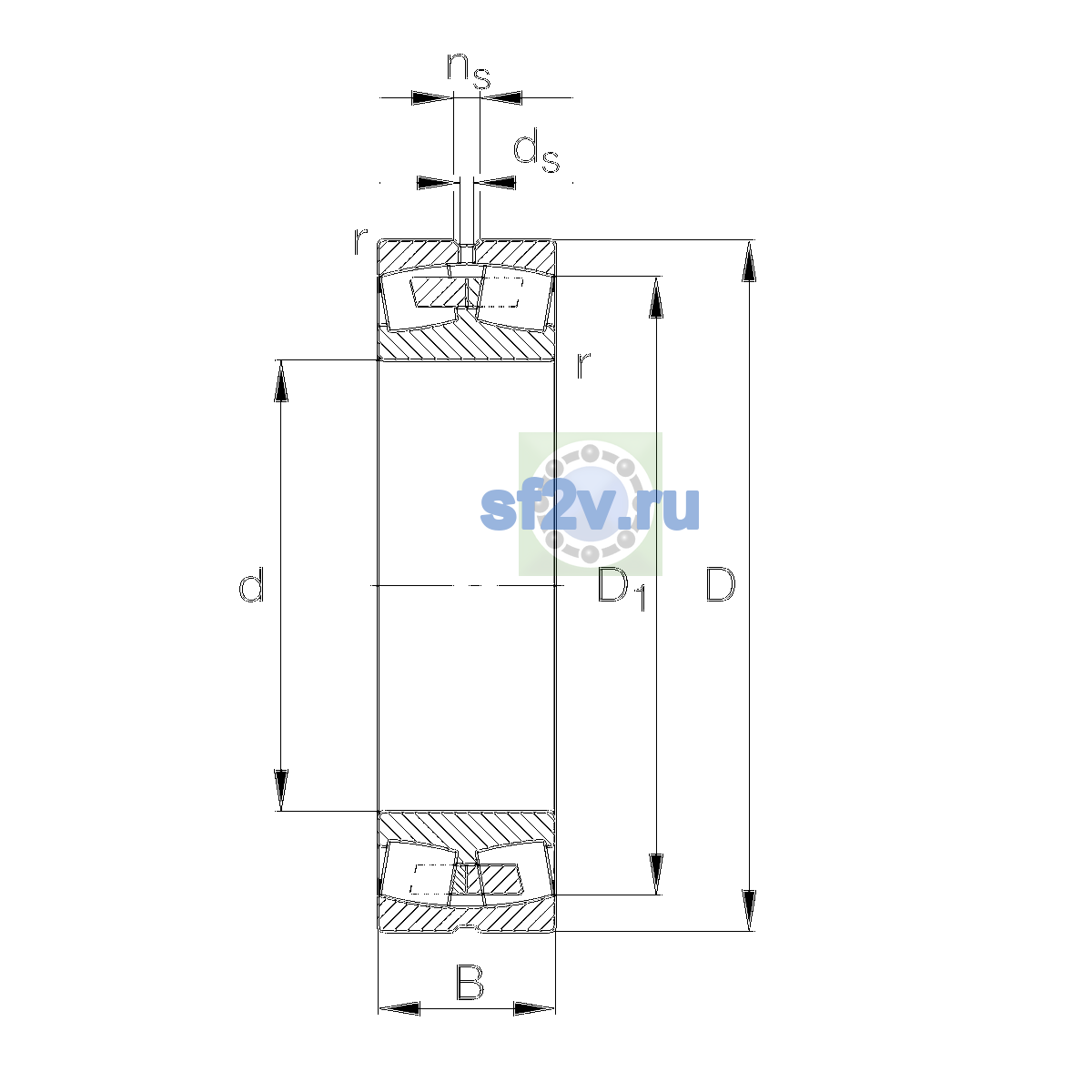 Схема подшипника 240/670-B-MB-C3