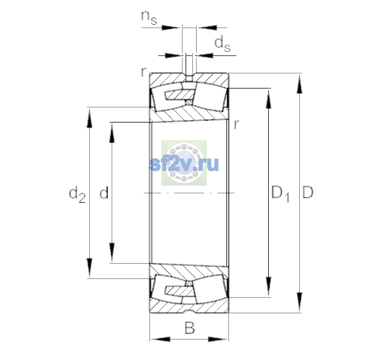 Схема подшипника 24068-BEA-XL-K30-MB1-C4