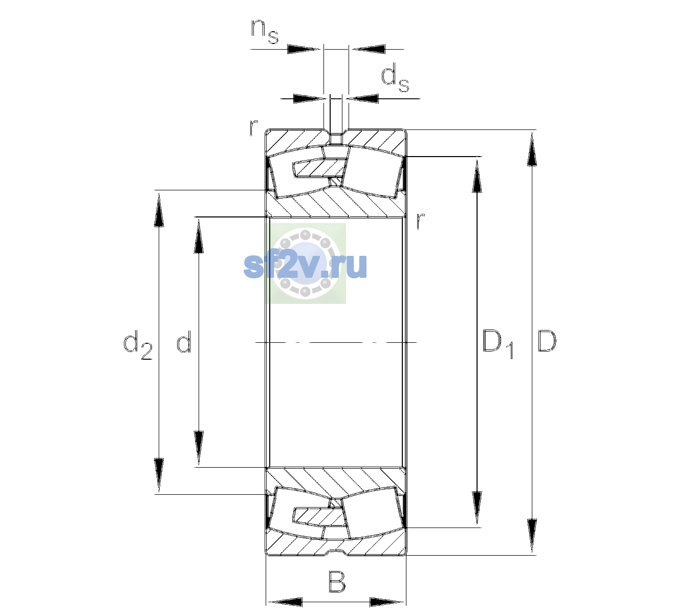 Схема подшипника 24068-BEA-XL-MB1