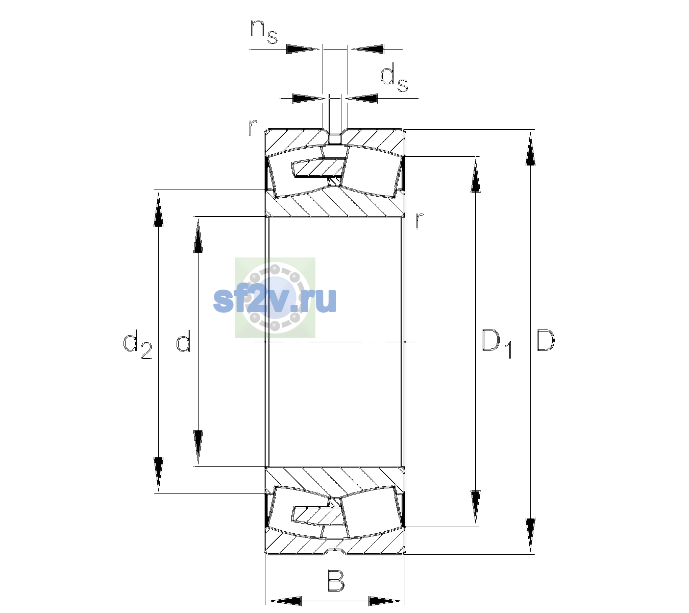 Схема подшипника 24068-BEA-XL-MB1-C3