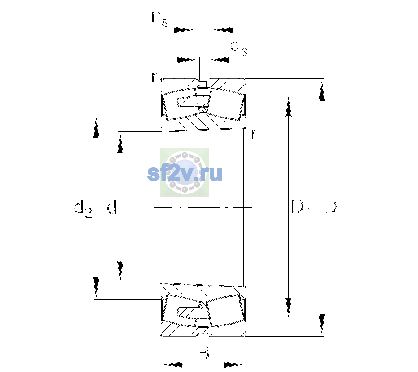 Схема подшипника 24072-BEA-XL-K30-MB1-C3