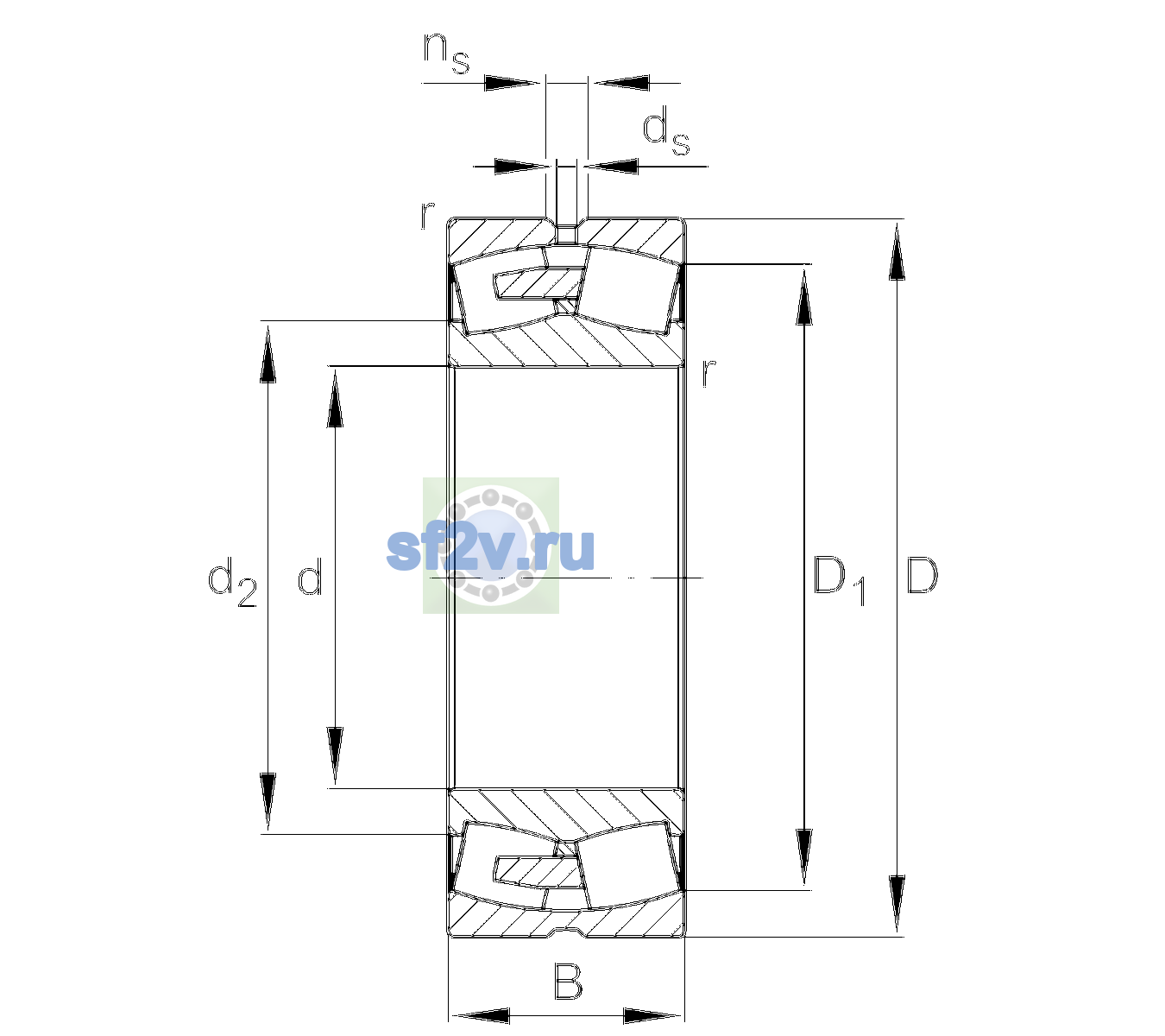 Схема подшипника 24072-BEA-XL-MB1-C3