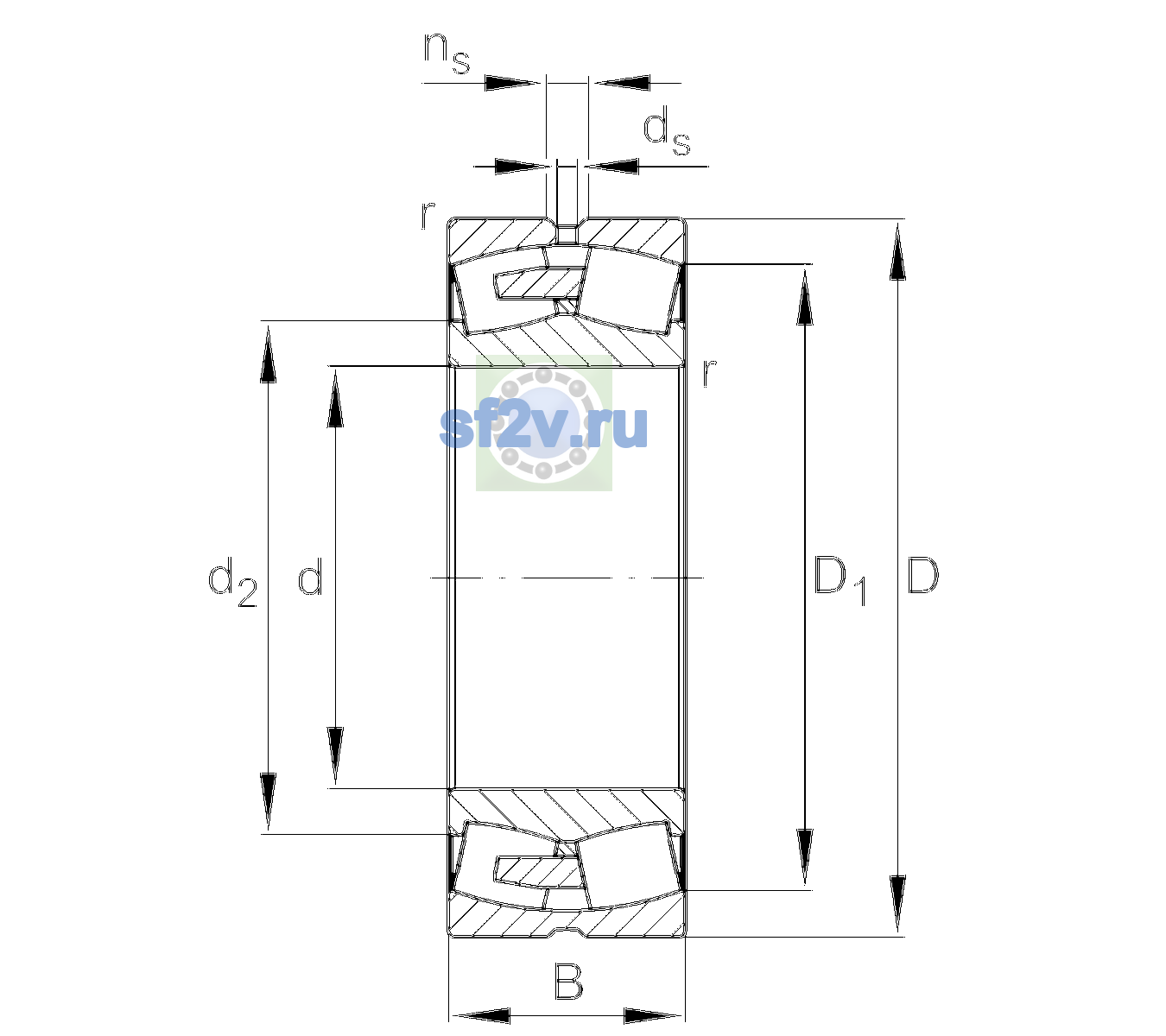 Схема подшипника 24072-BEA-XL-MB1-C4