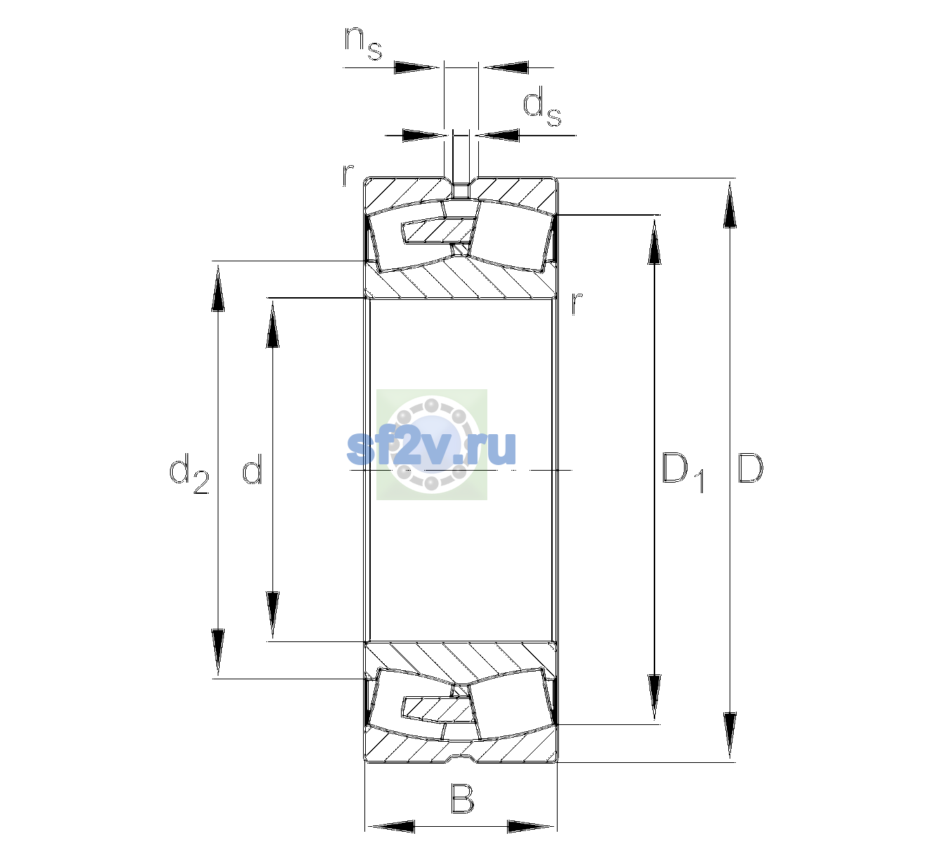 Схема подшипника 24076-BEA-XL-MB1-C4