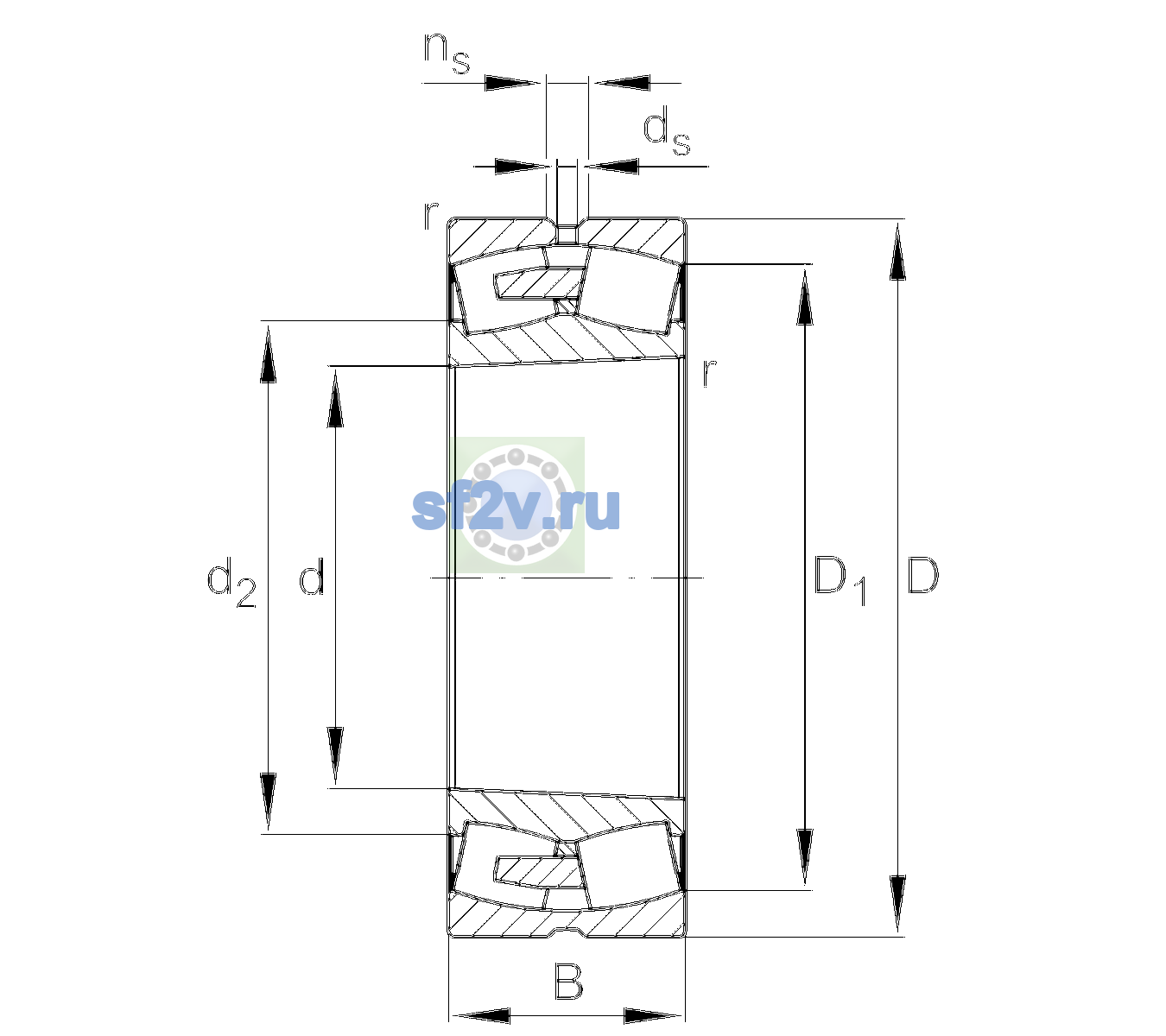 Схема подшипника 24080-BEA-XL-K30-MB1-C3