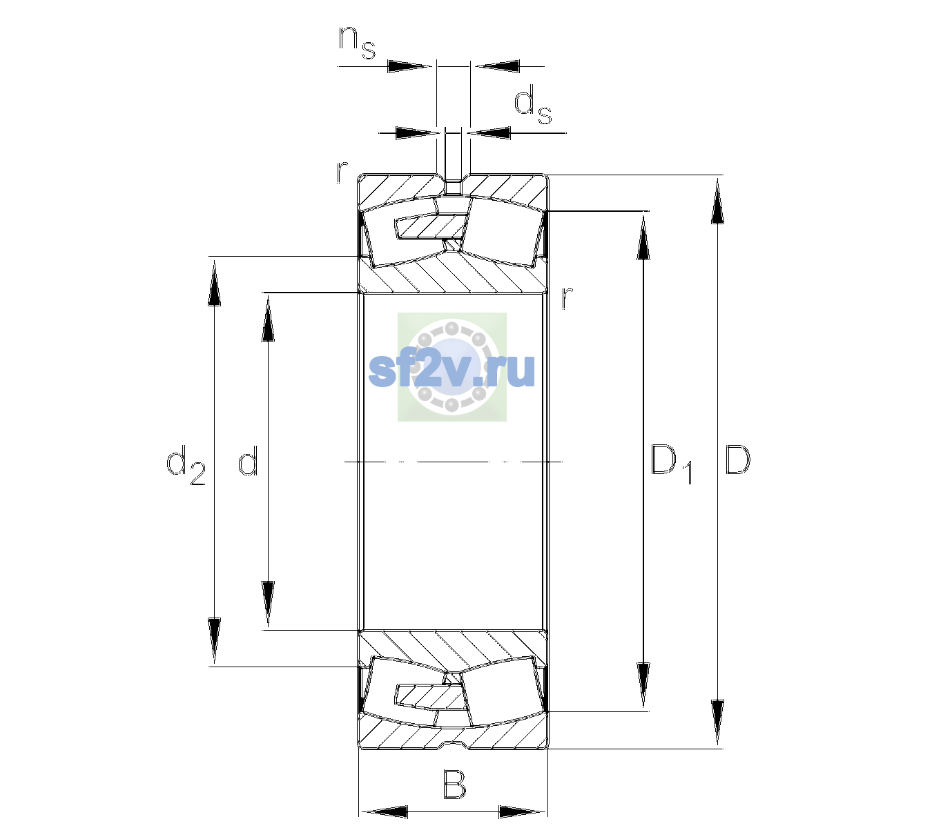 Схема подшипника 24080-BEA-XL-MB1-C2