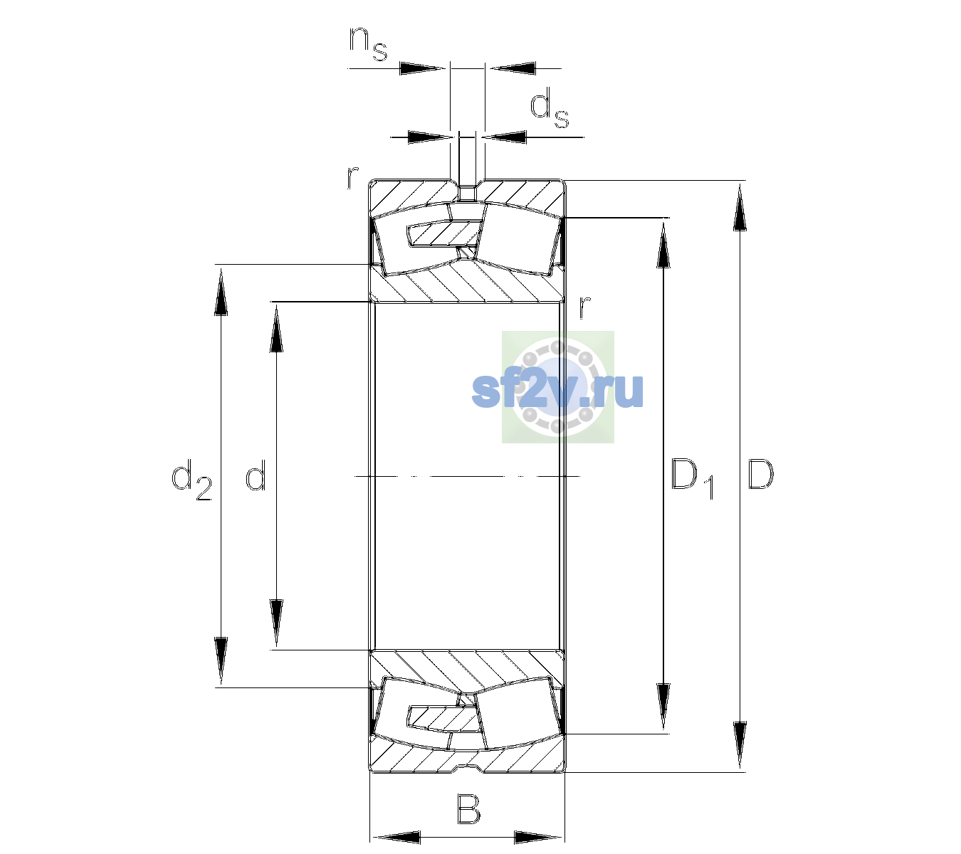 Схема подшипника 24080-BEA-XL-MB1-H123C
