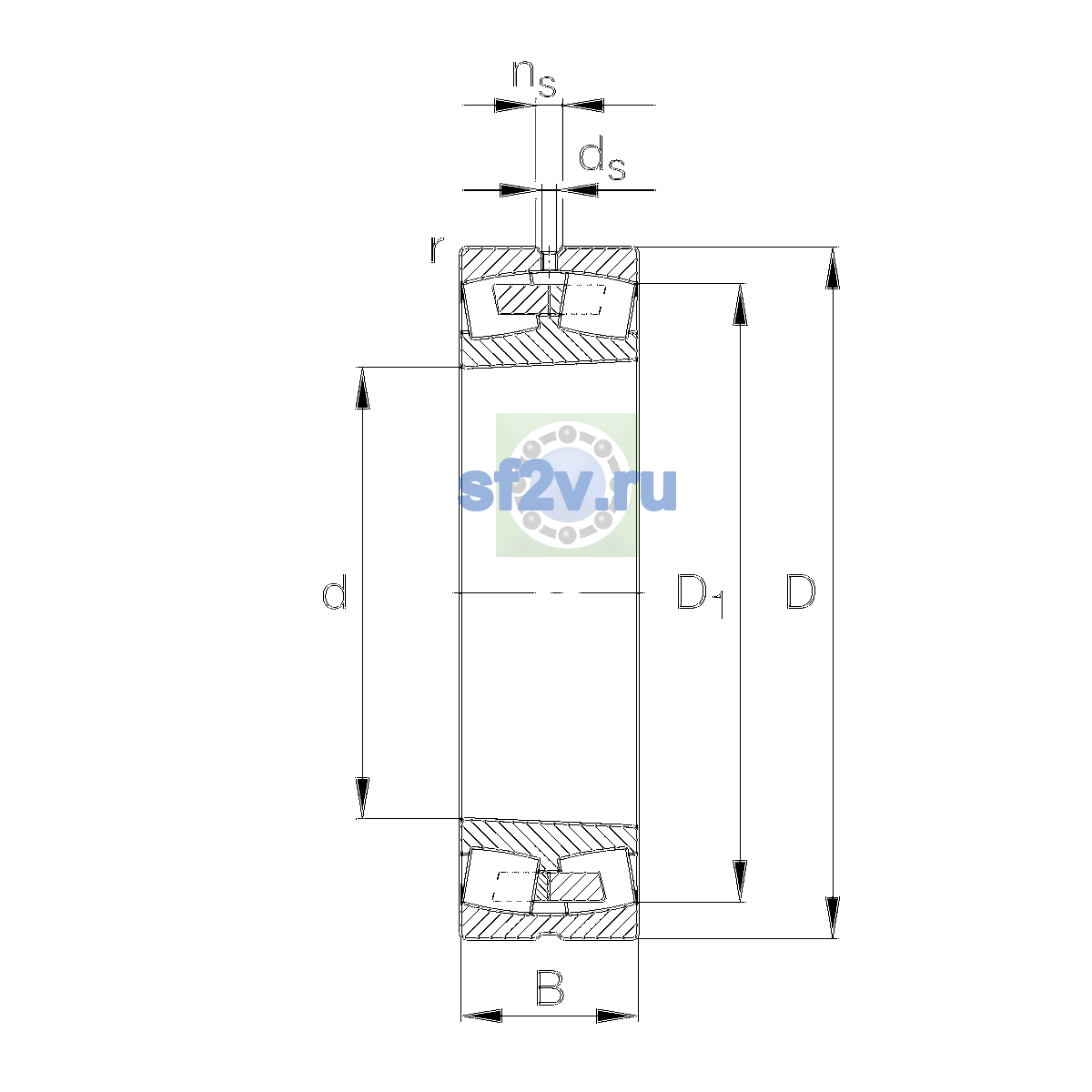 Схема подшипника 240/800-B-K30-MB