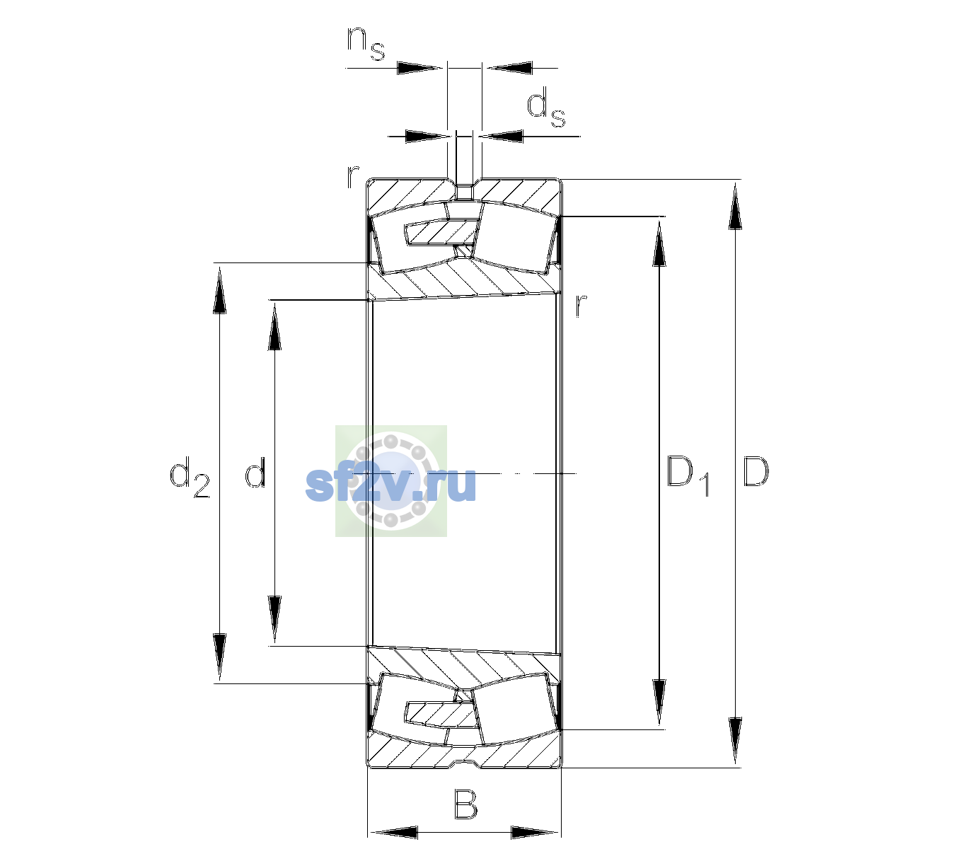 Схема подшипника 24084-BEA-XL-K30-MB1-C4