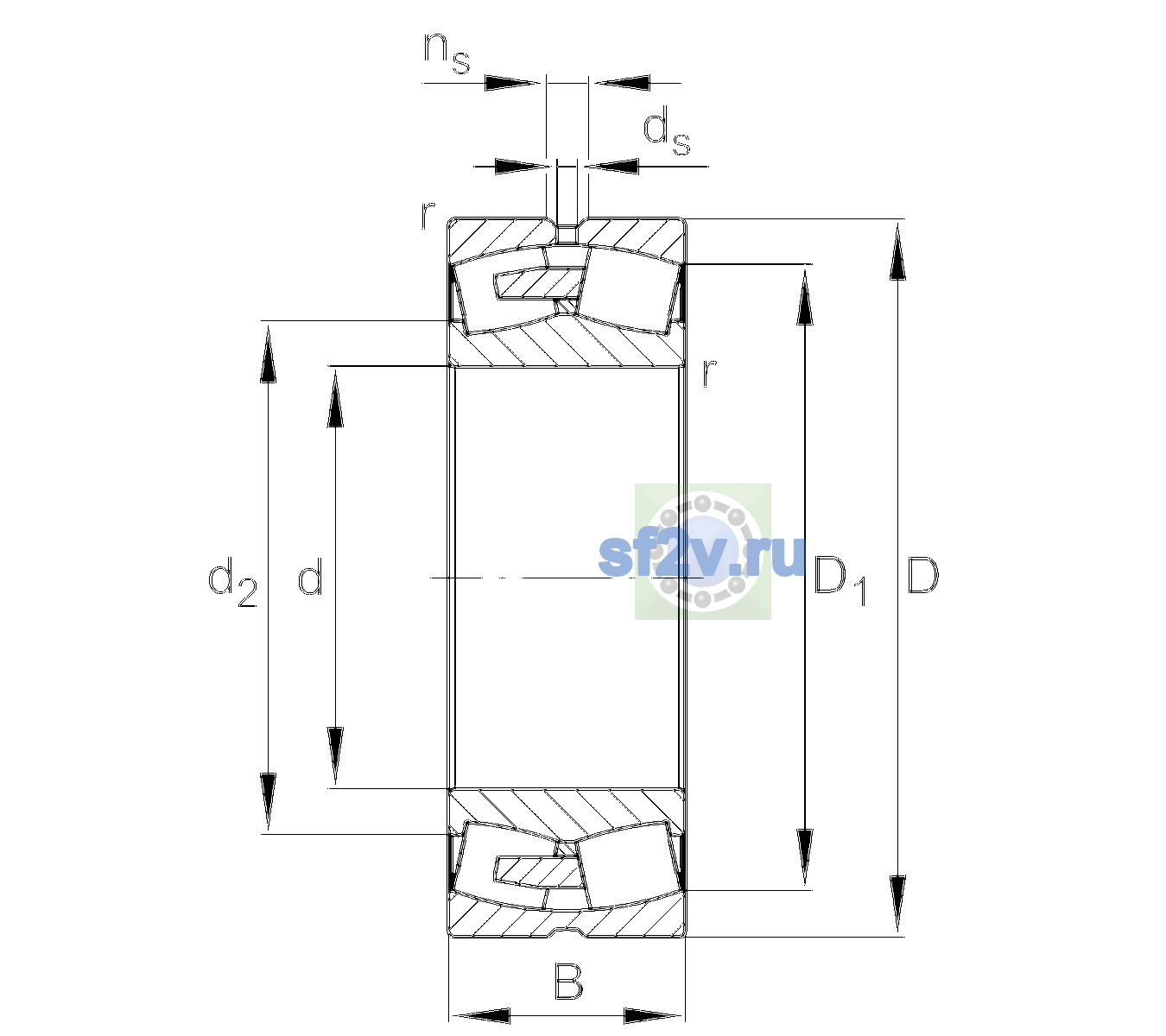 Схема подшипника 24084-BEA-XL-MB1-C3