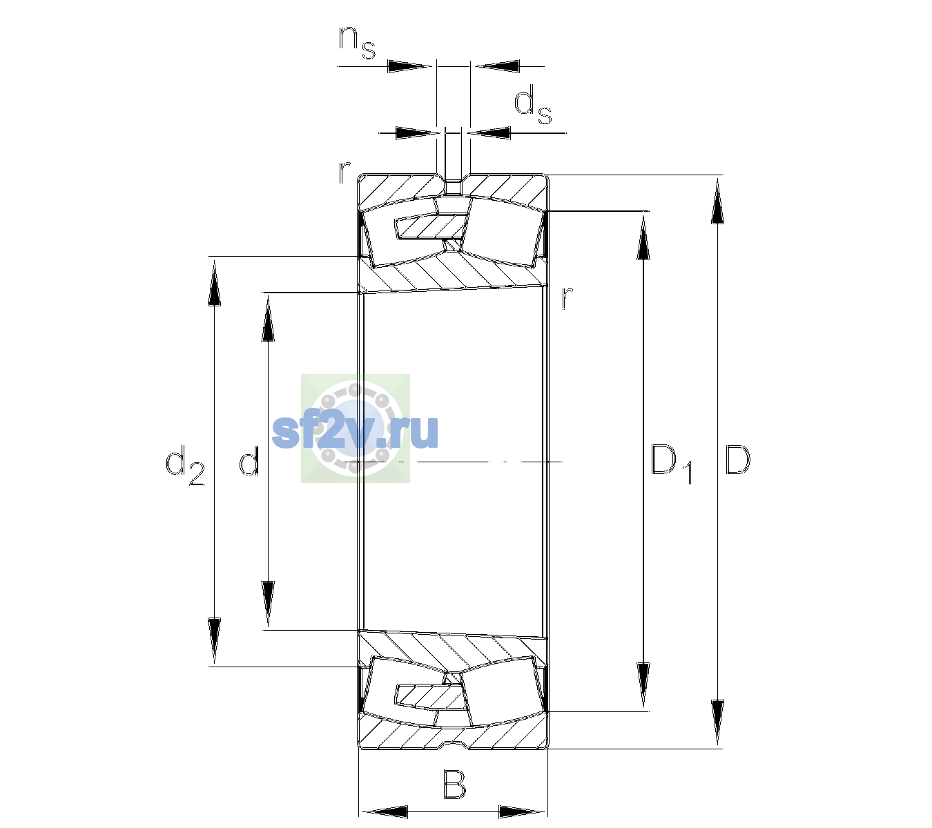 Схема подшипника 24088-BEA-XL-K30-MB1