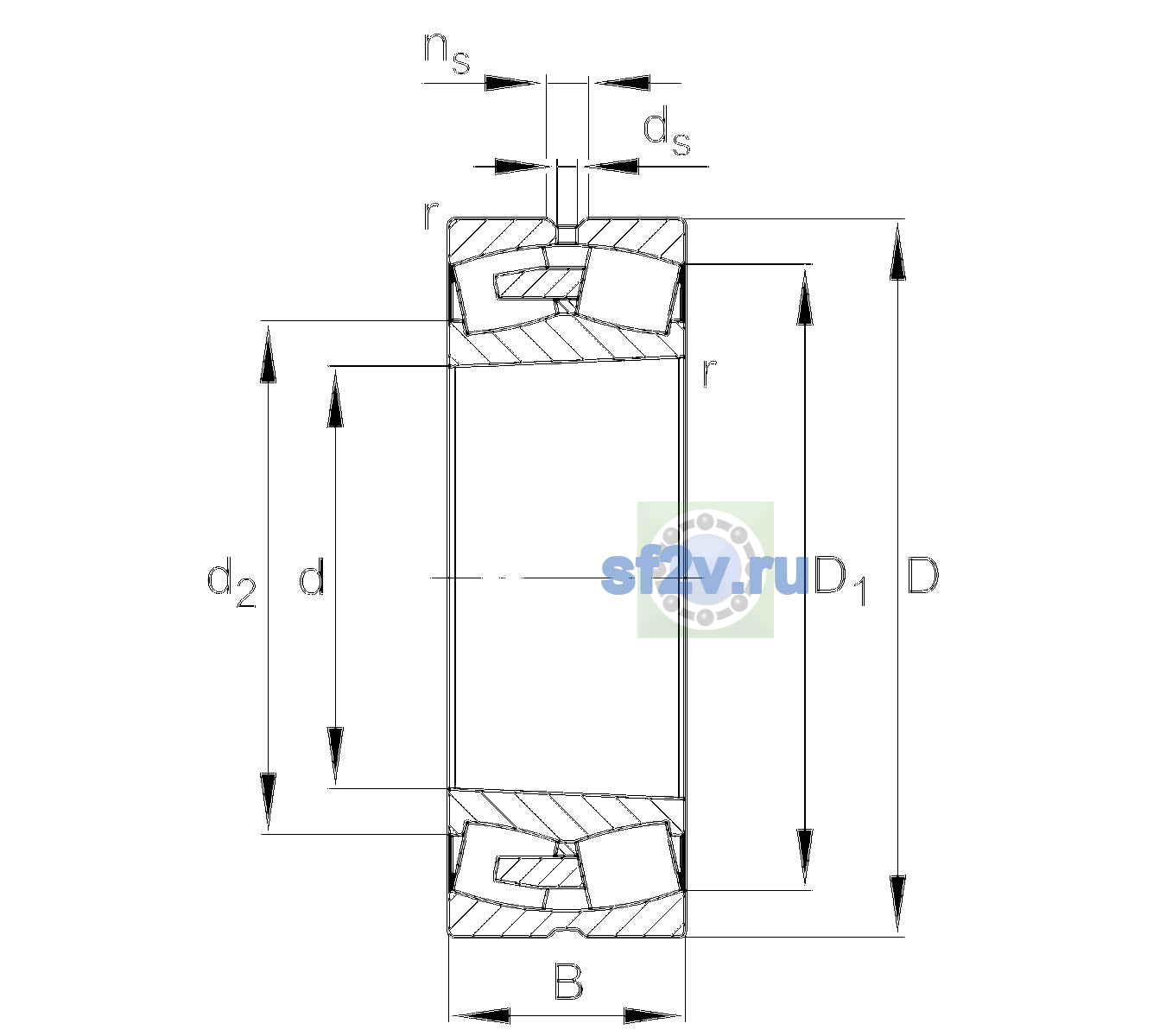 Схема подшипника 24088-BEA-XL-K30-MB1-C3