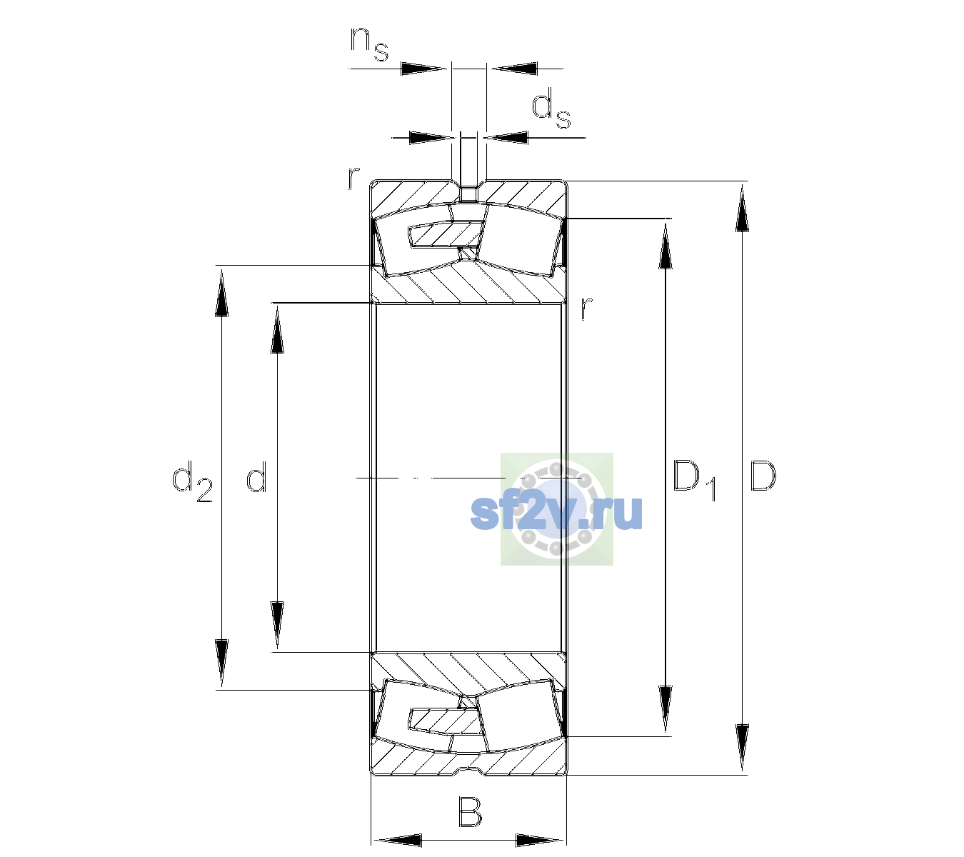 Схема подшипника 24088-BEA-XL-MB1-C3