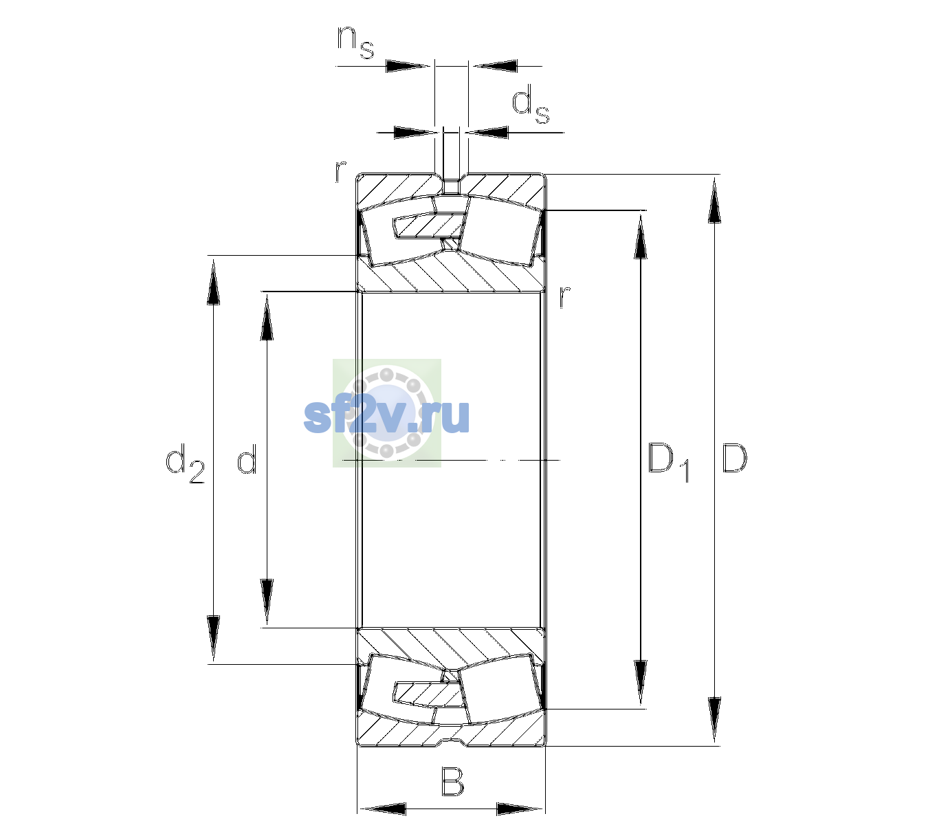 Схема подшипника 24092-BEA-XL-MB1-C3