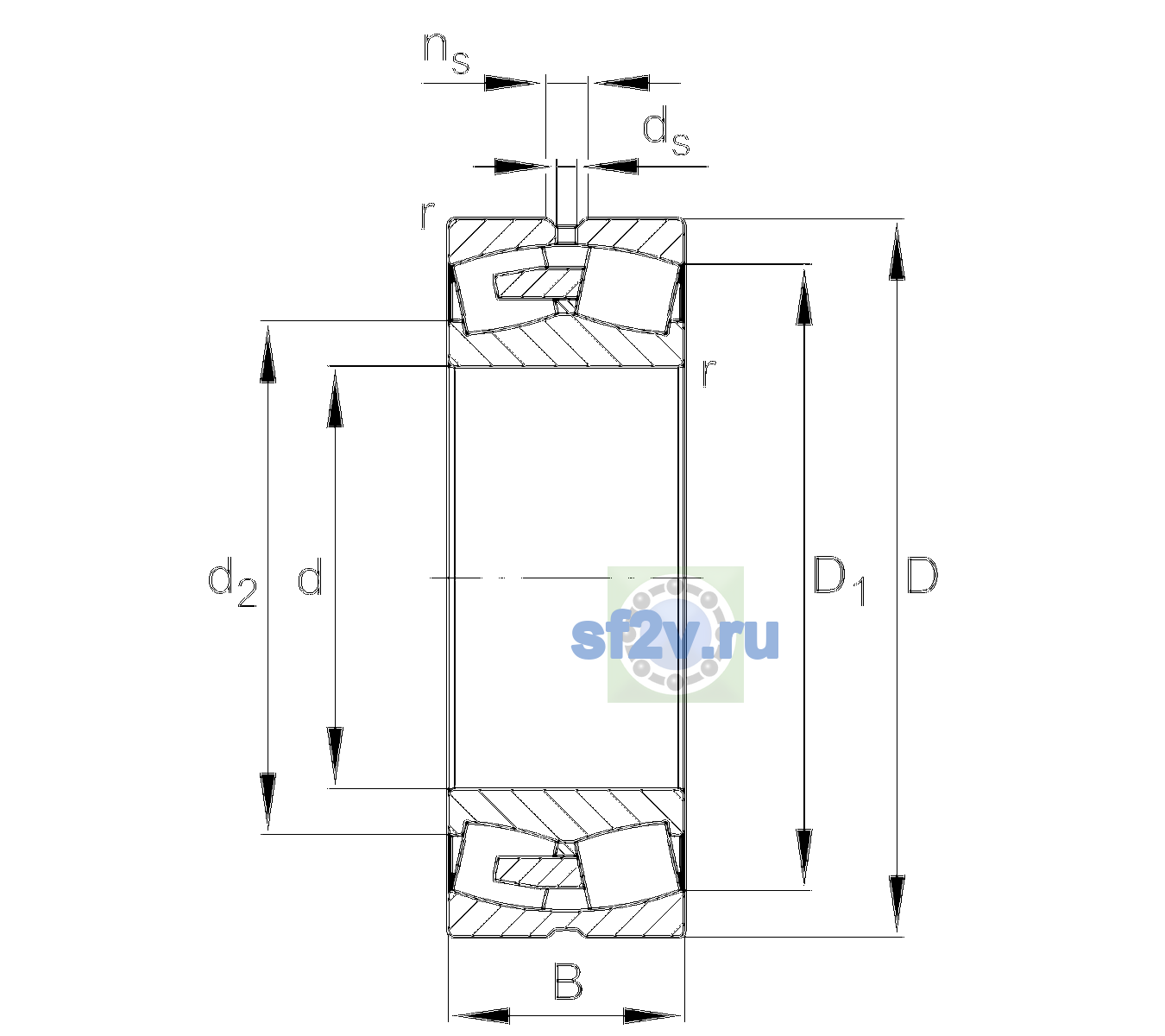 Схема подшипника 24096-BEA-XL-MB1-C3
