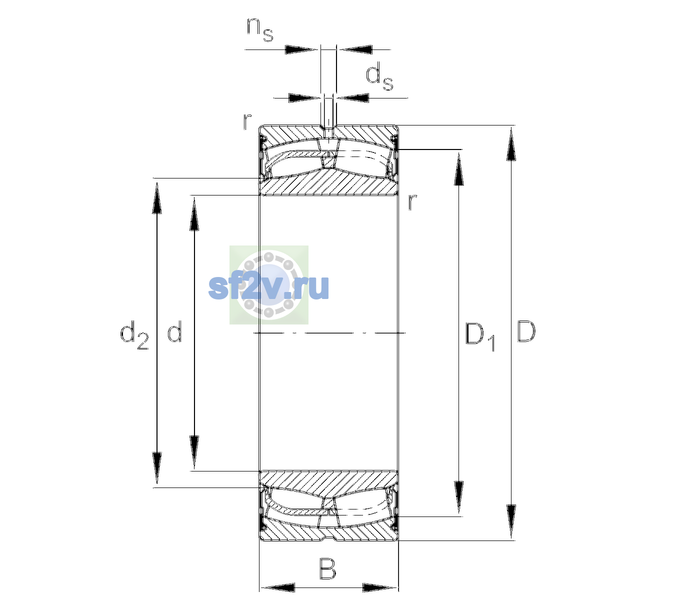 Схема подшипника 24122-BE-XL-2VSR