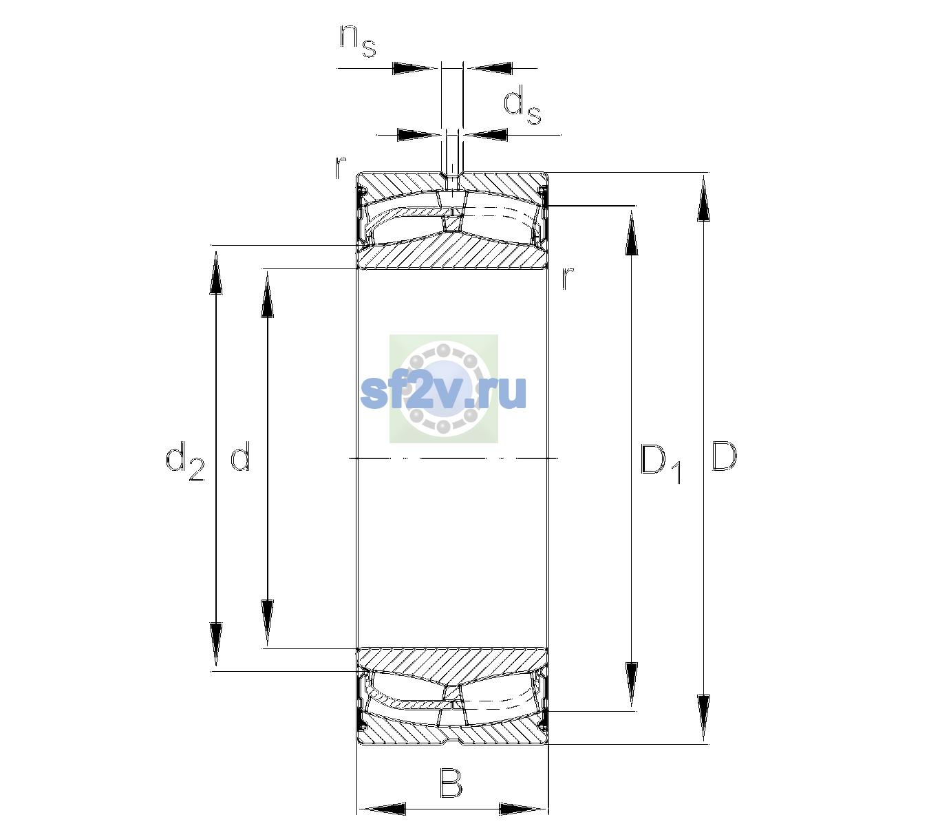 Схема подшипника 24122-BE-XL-2VSR-C4