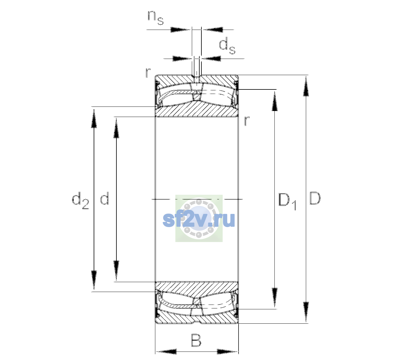Схема подшипника 24122-BE-XL-2VSR-H40