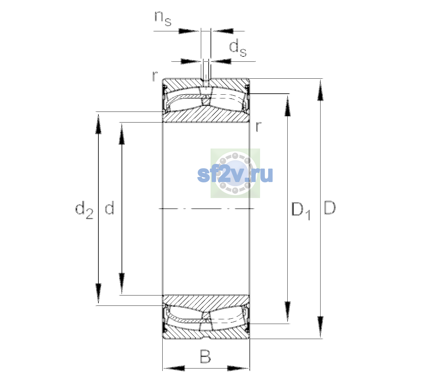 Схема подшипника 24122-BE-XL-2VSR-H40-C4