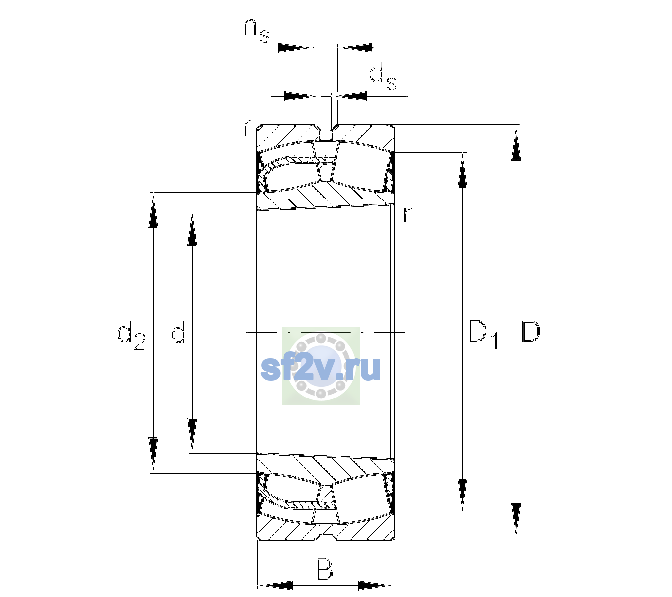 Схема подшипника 24122-BE-XL-K30-C3